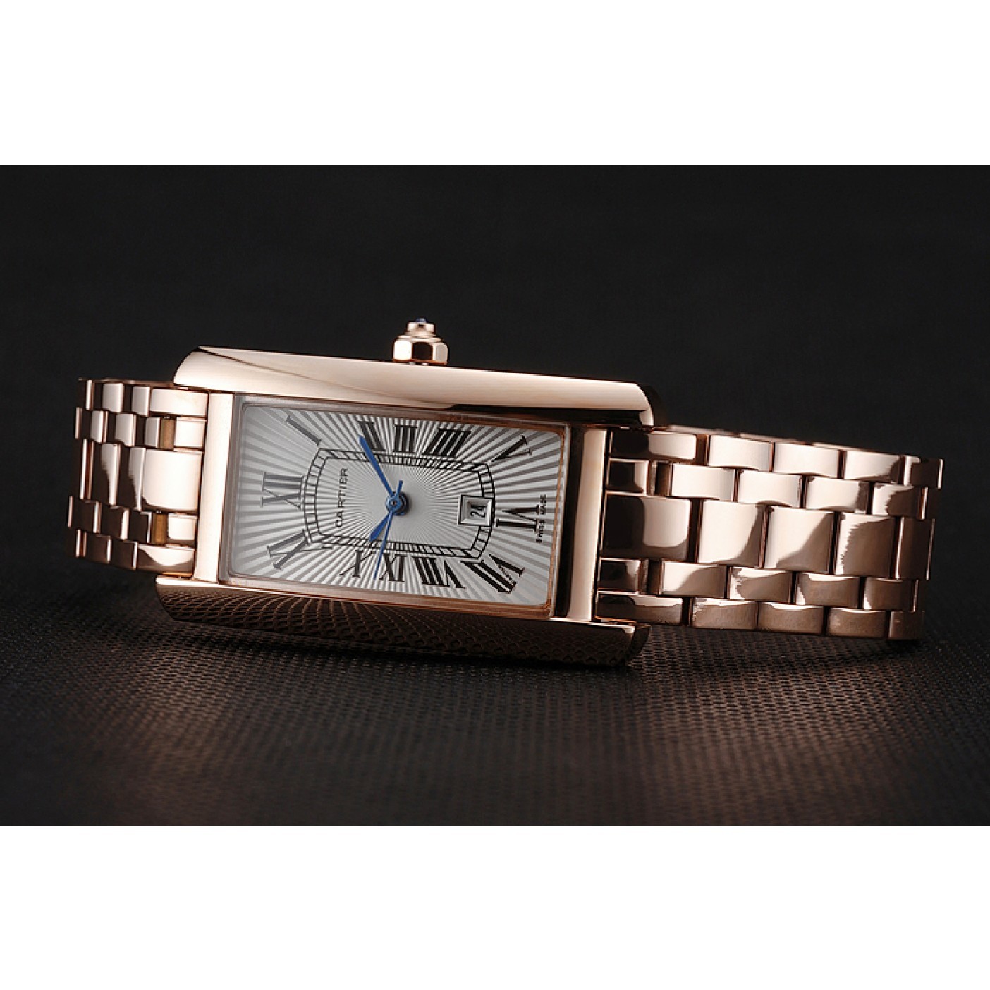 Cartier Tank Americaine White Dial Rose Gold Case And Bracelet 1453780