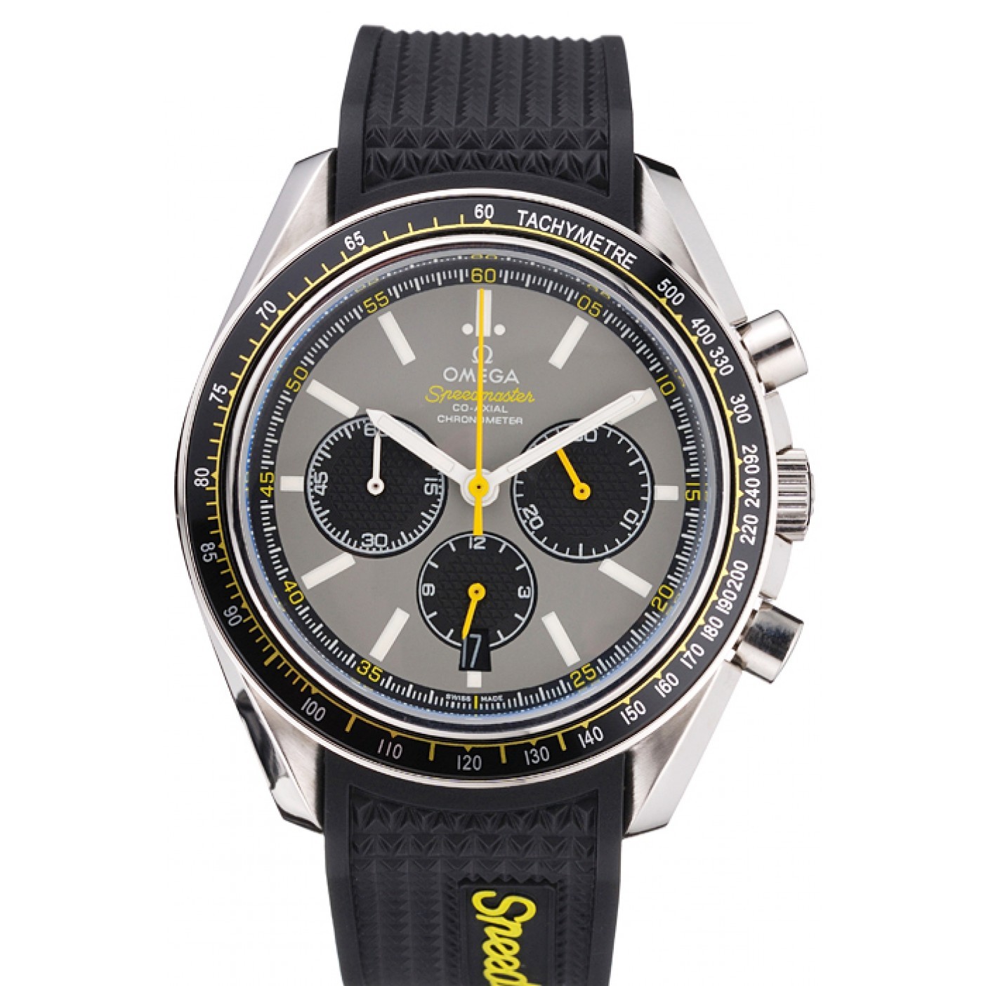 Omega Speedmaster Racing Chronograph Grey Dial Rubber Bracelet 622540