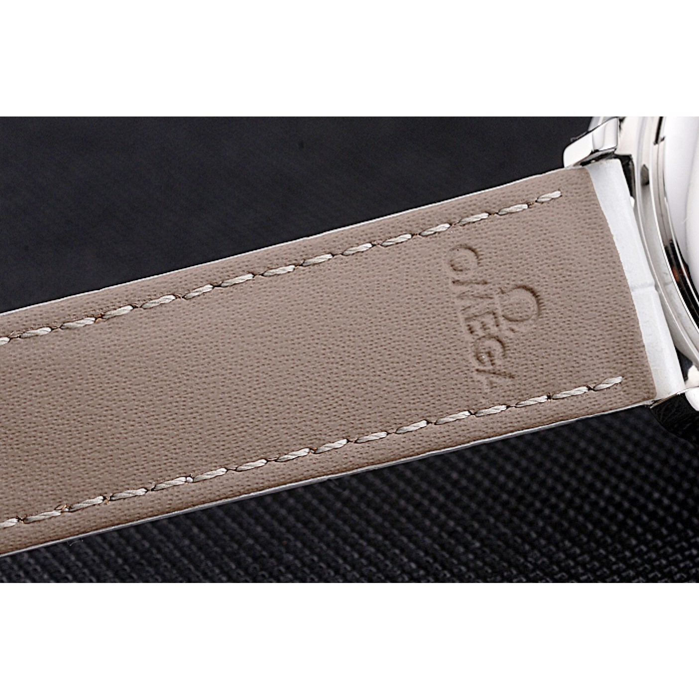 Omega DeVille Prestige Co-Axial Diamond Silver Case Mother-Of-Pearl Dial White Leather Strap