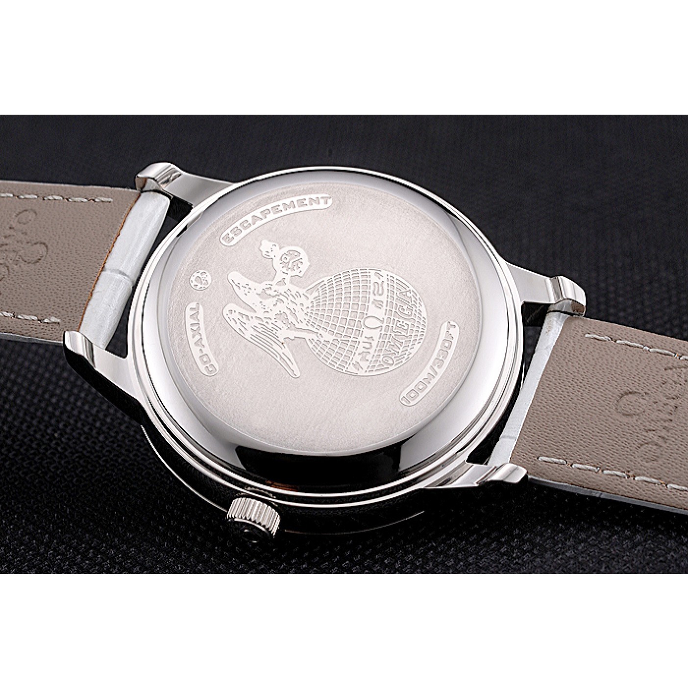 Omega DeVille Prestige Co-Axial Diamond Silver Case Mother-Of-Pearl Dial White Leather Strap