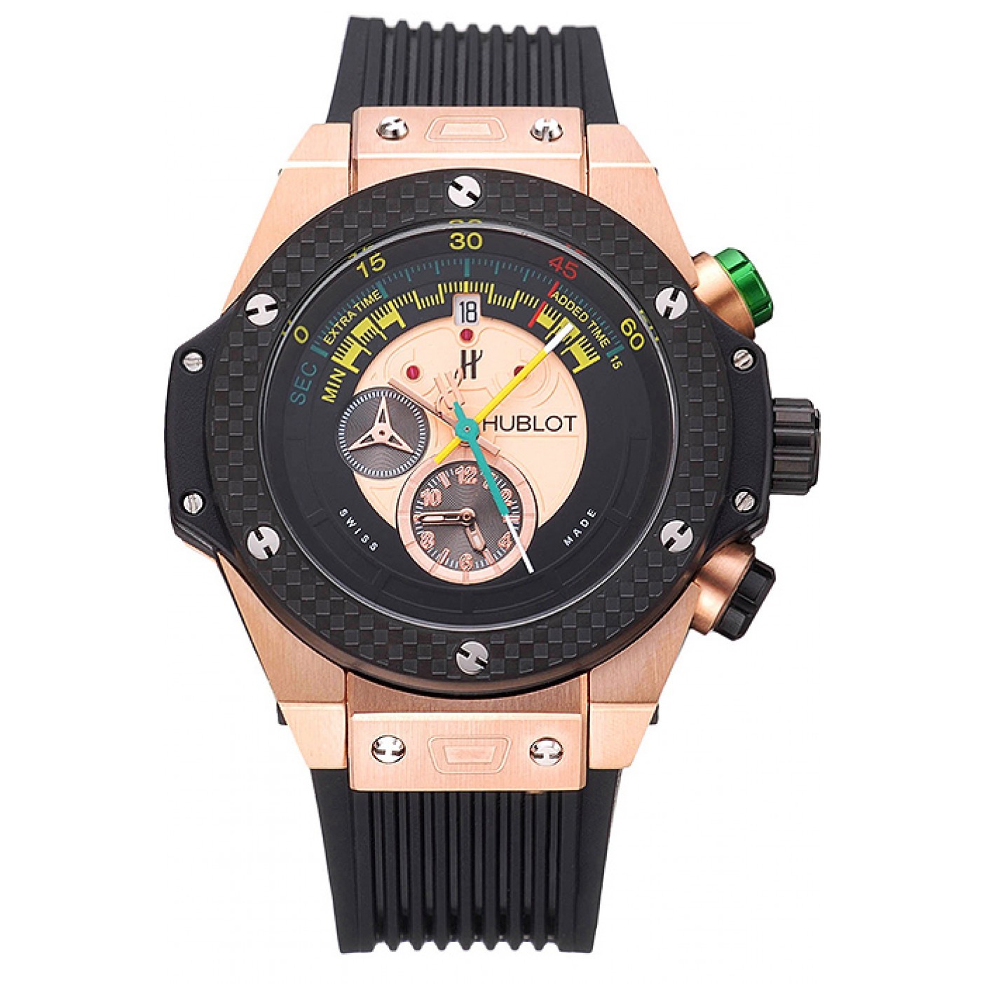 Hublot Big Bang Unico Bi-Retrograde Chrono King Gold Case Black Rubber Strap 622772