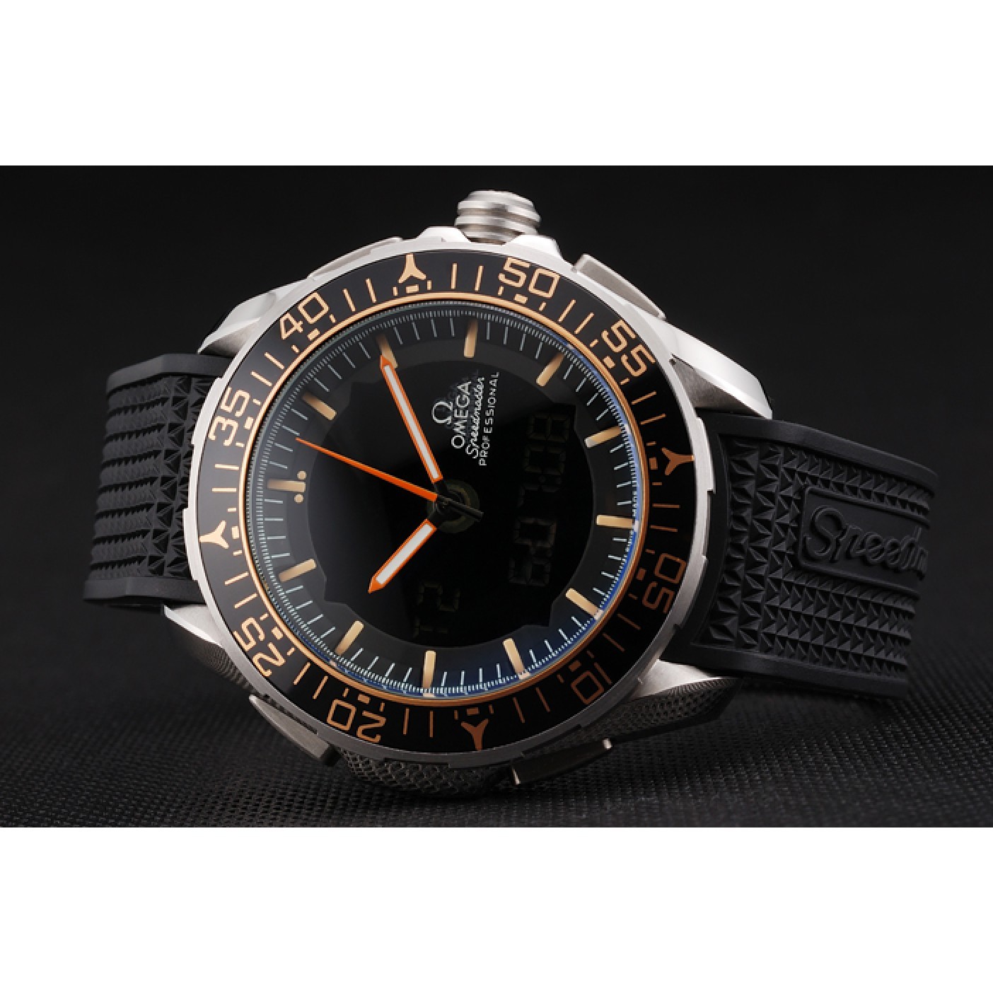 Omega Speedmaster Skywalker X-33 Black Dial Orange On Black Bezel Stainless Steel Case Black Rubber Strap