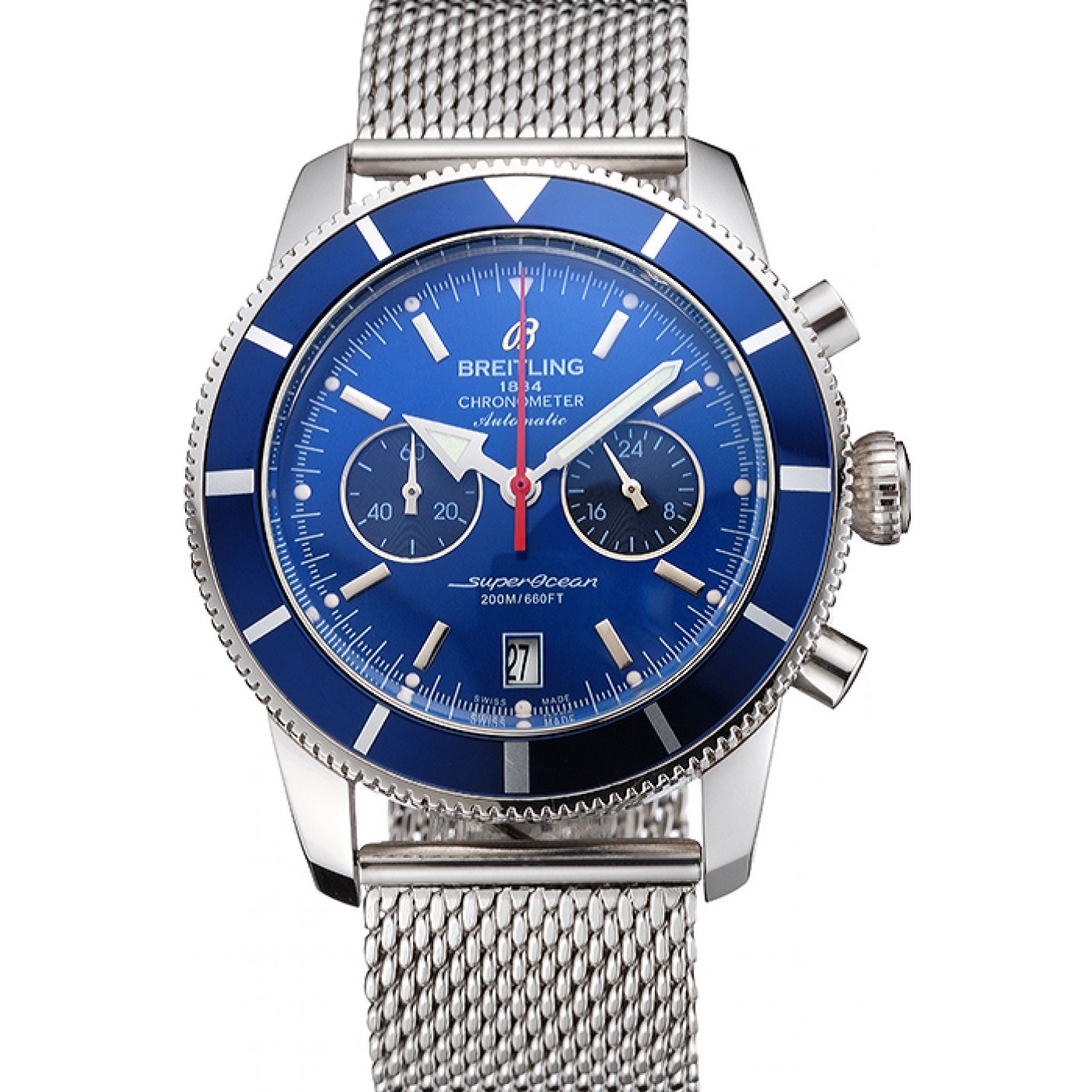 Breitling Superocean Heritage Chronographe 44 Blue Dial And Bezel Stainless Steel Case And Bracelet