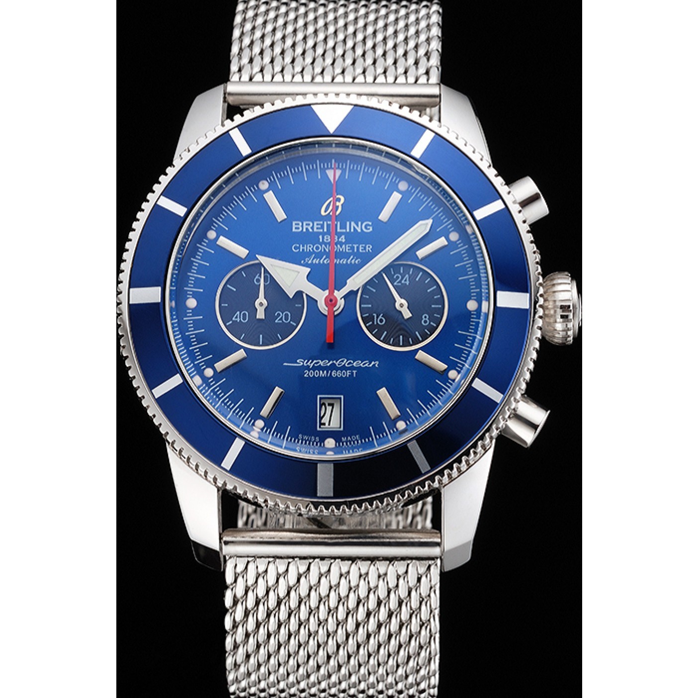 Breitling Superocean Heritage Chronographe 44 Blue Dial And Bezel Stainless Steel Case And Bracelet