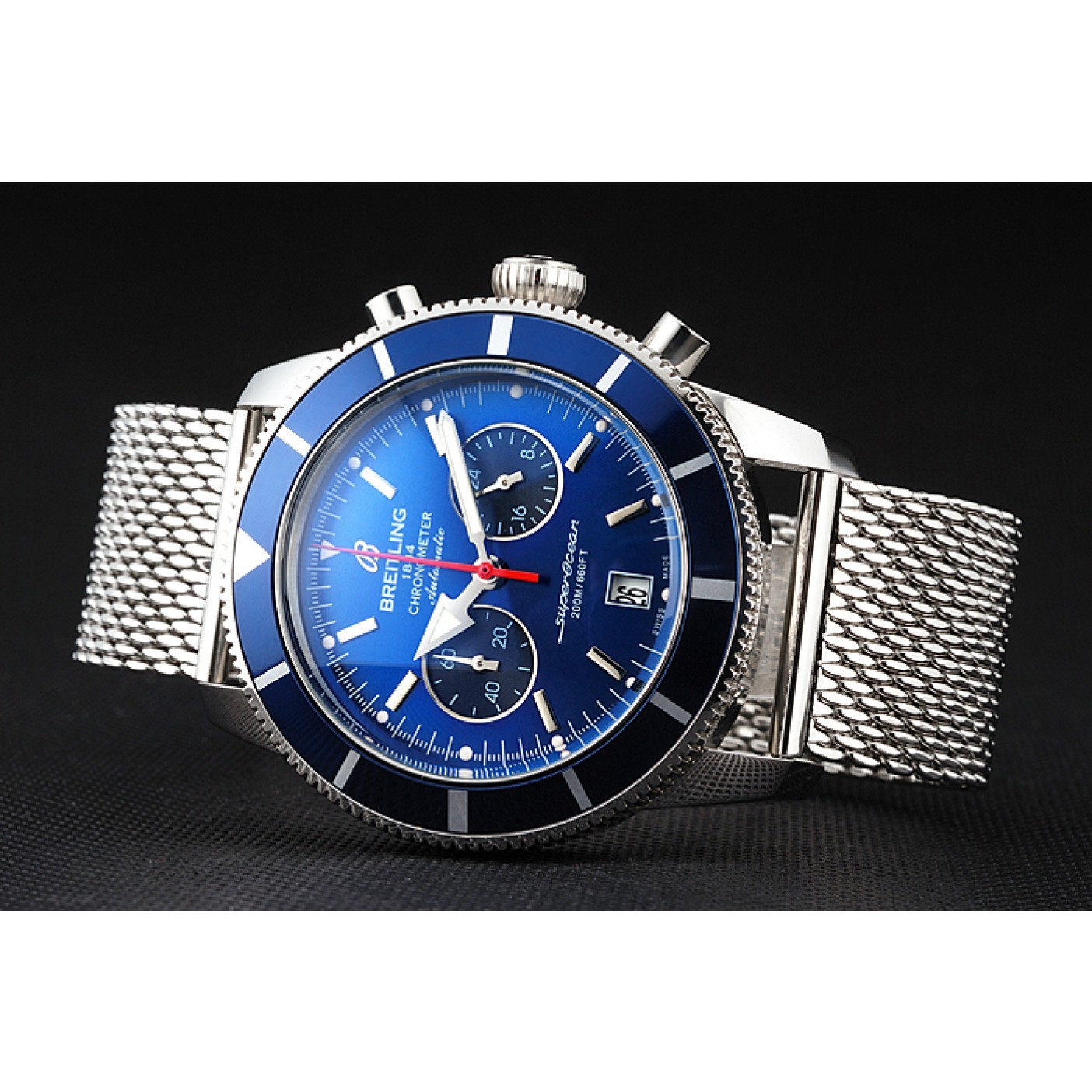 Breitling Superocean Heritage Chronographe 44 Blue Dial And Bezel Stainless Steel Case And Bracelet