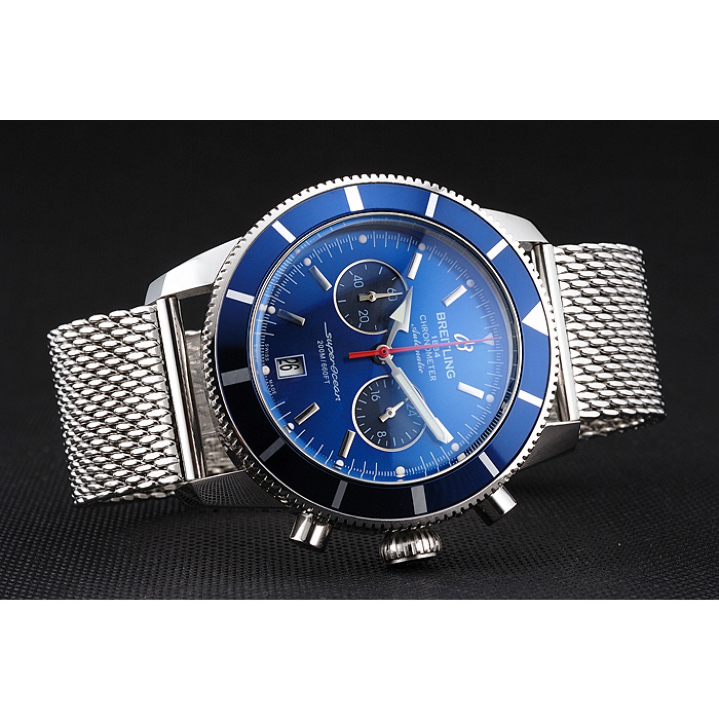 Breitling Superocean Heritage Chronographe 44 Blue Dial And Bezel Stainless Steel Case And Bracelet