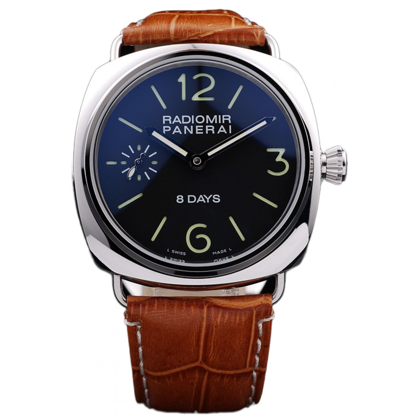 Panerai Radiomir 8 Days Black Dial Brown Leather Bracelet