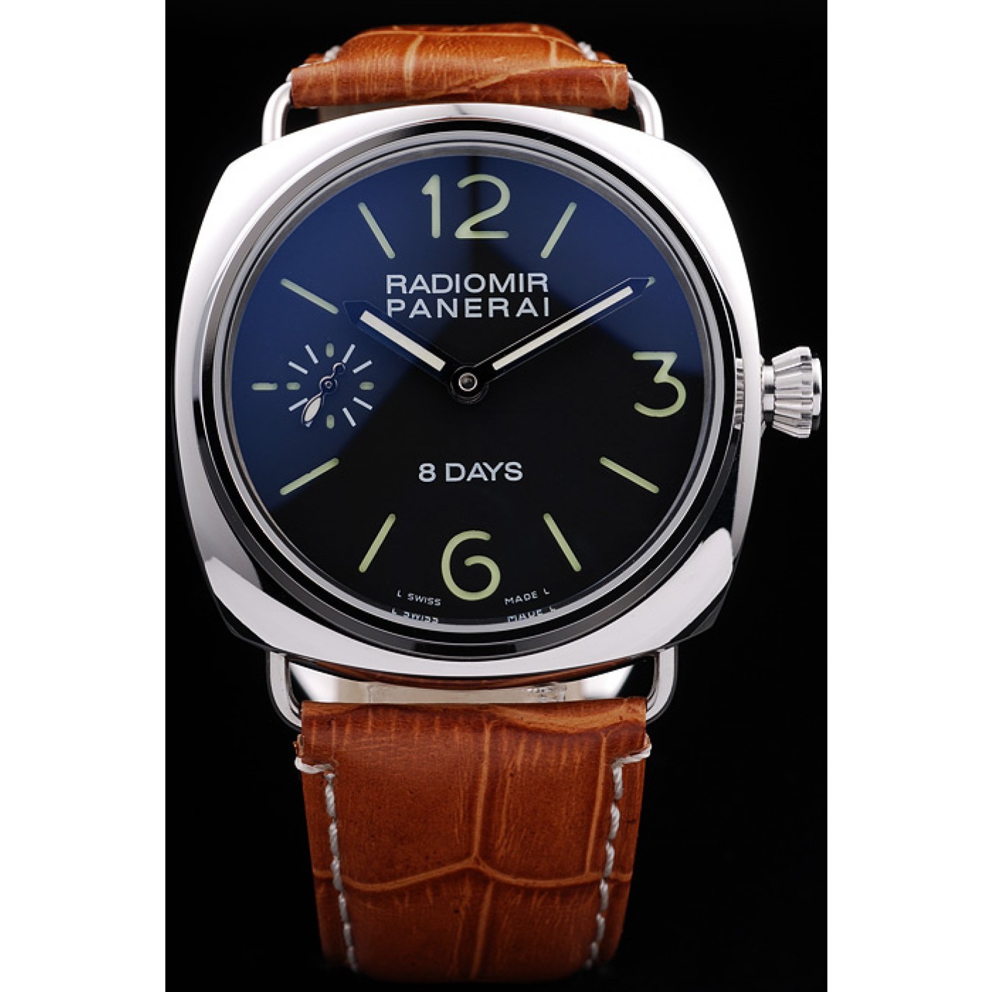 Panerai Radiomir 8 Days Black Dial Brown Leather Bracelet