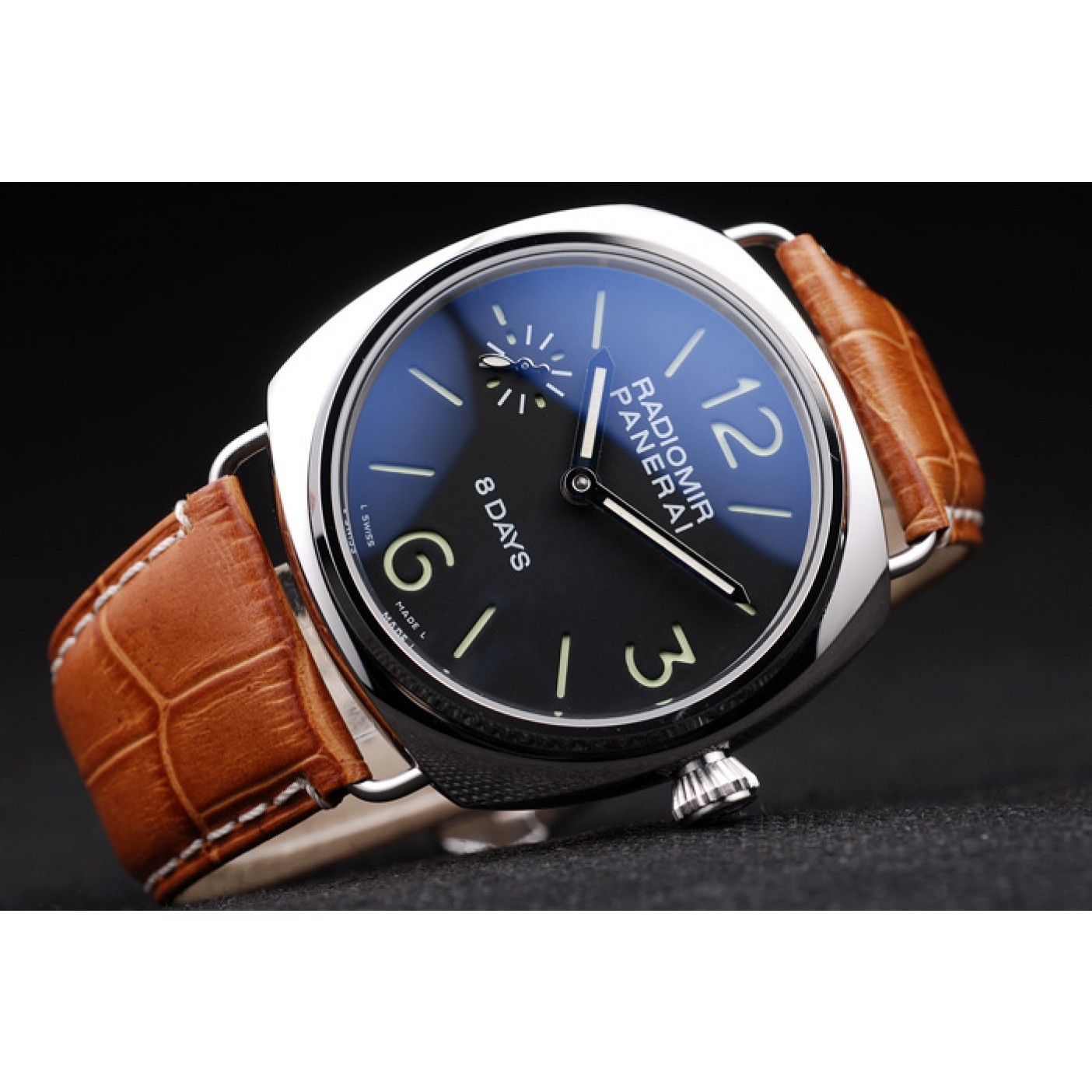 Panerai Radiomir 8 Days Black Dial Brown Leather Bracelet