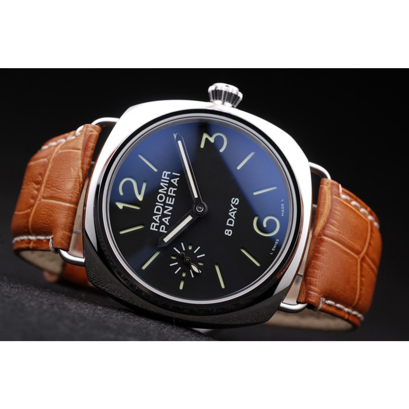 Panerai Radiomir 8 Days Black Dial Brown Leather Bracelet