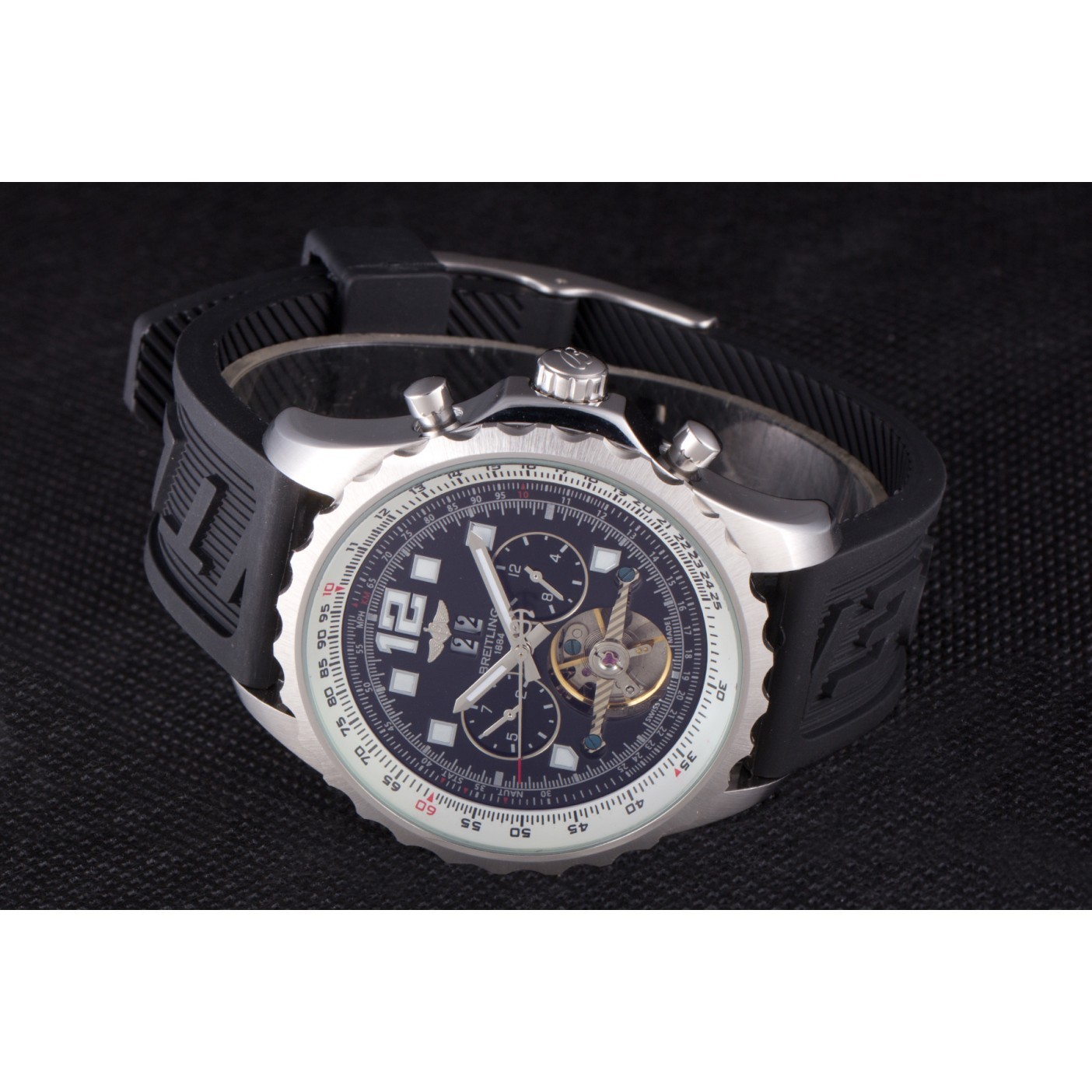 Breitling Navitimer Rubber Strap Black Dial