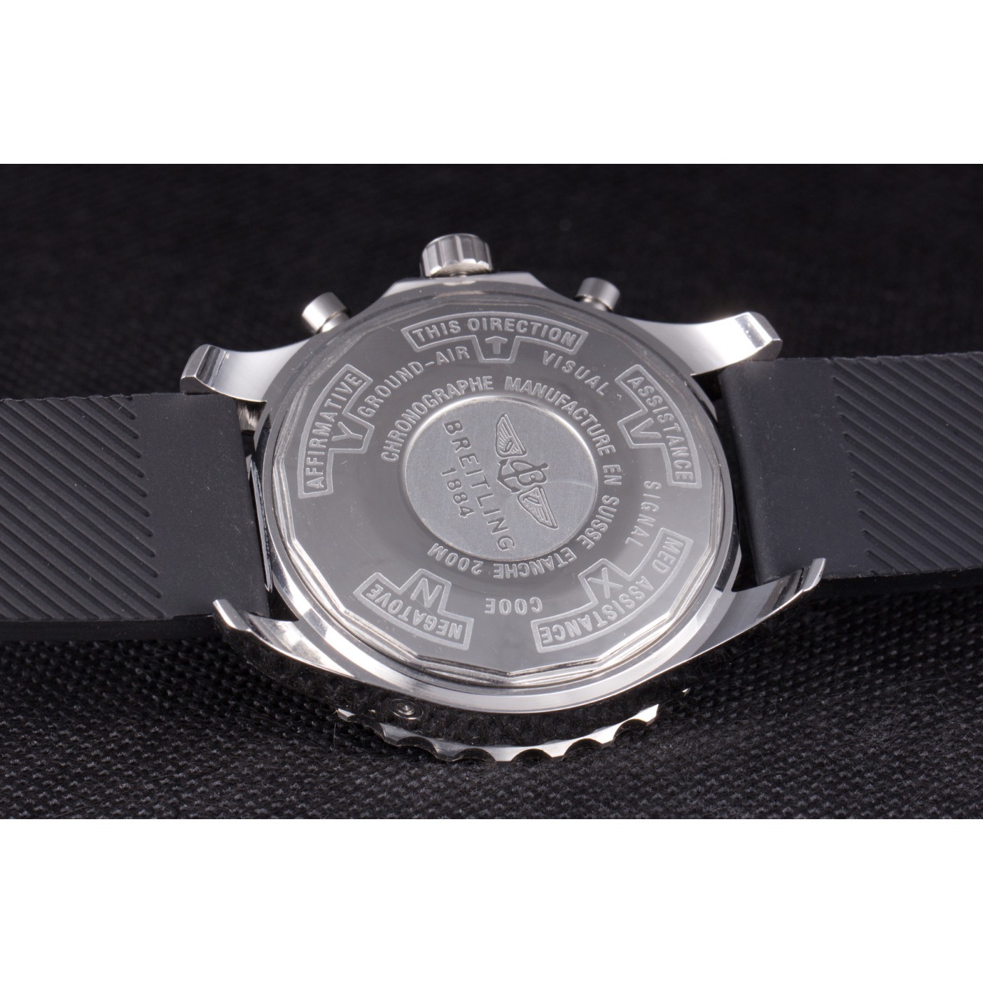 Breitling Navitimer Rubber Strap Black Dial