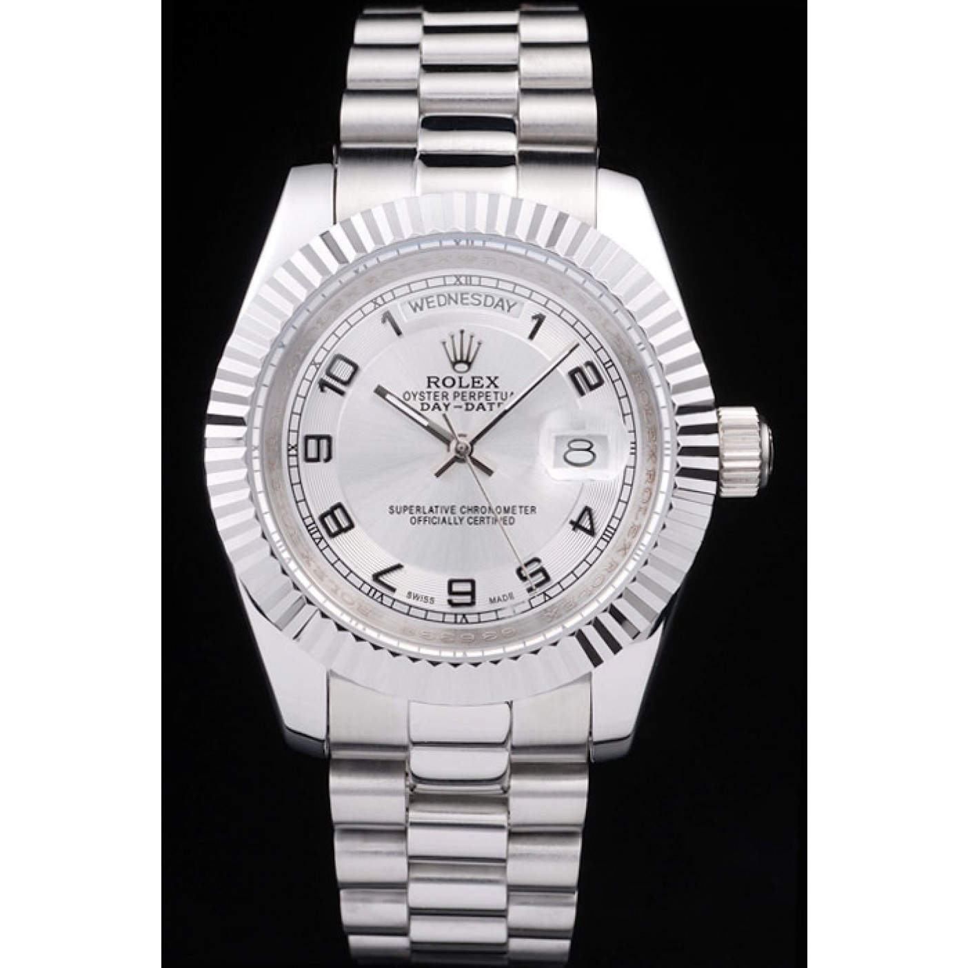 Rolex Day-Date Polished Stainless Steel White Dial