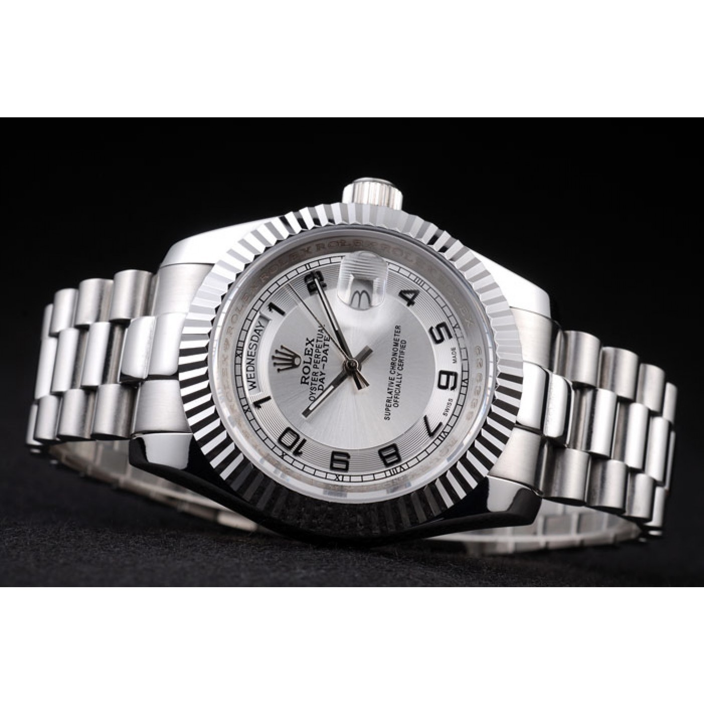 Rolex Day-Date Polished Stainless Steel White Dial