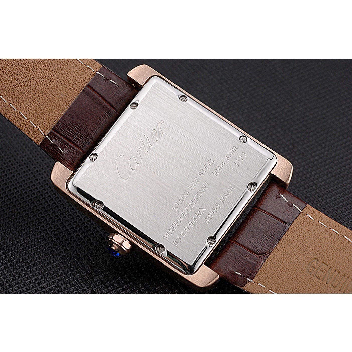 Cartier Tank MC Brown Dial Gold Case Brown Leather Strap 622583