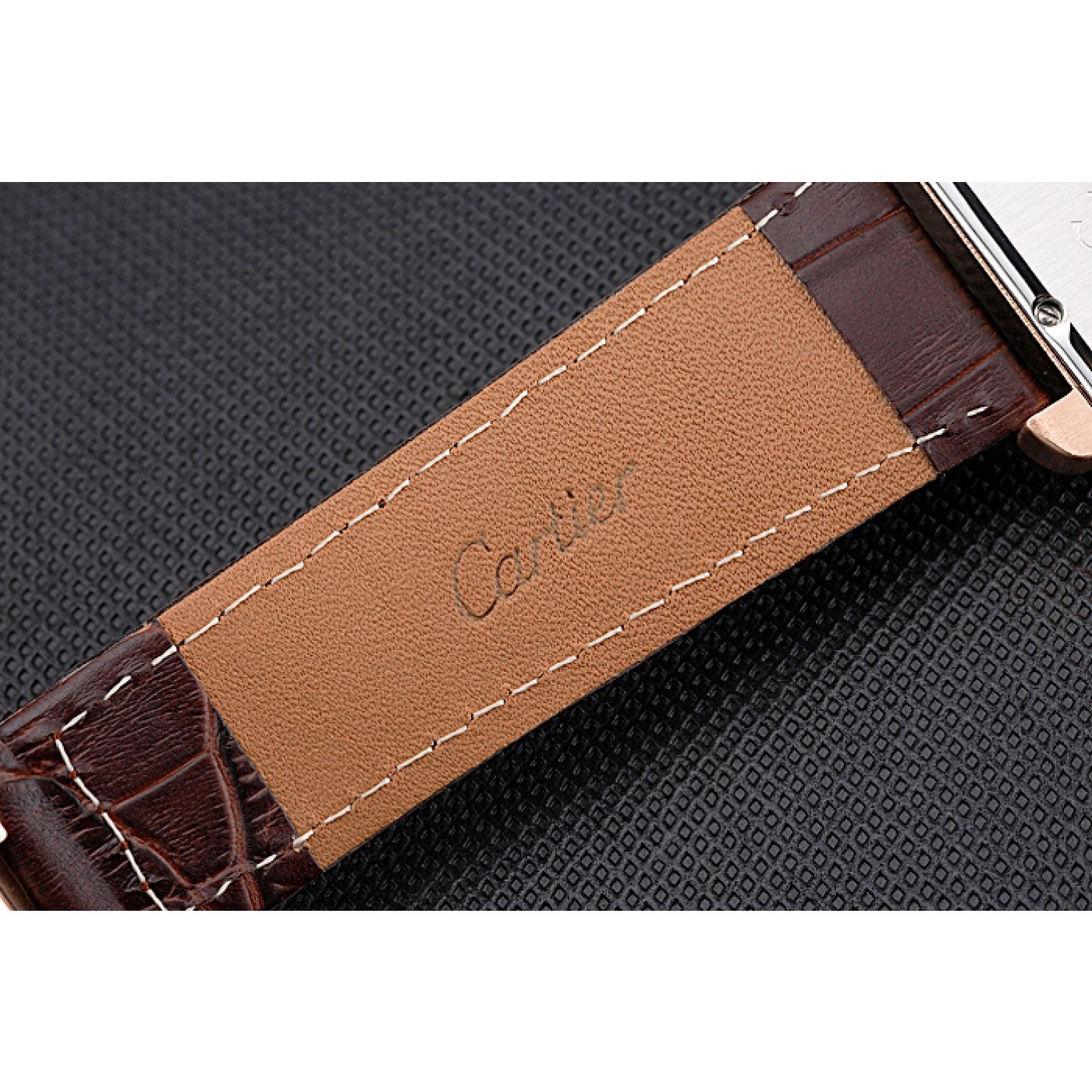 Cartier Tank MC Brown Dial Gold Case Brown Leather Strap 622583