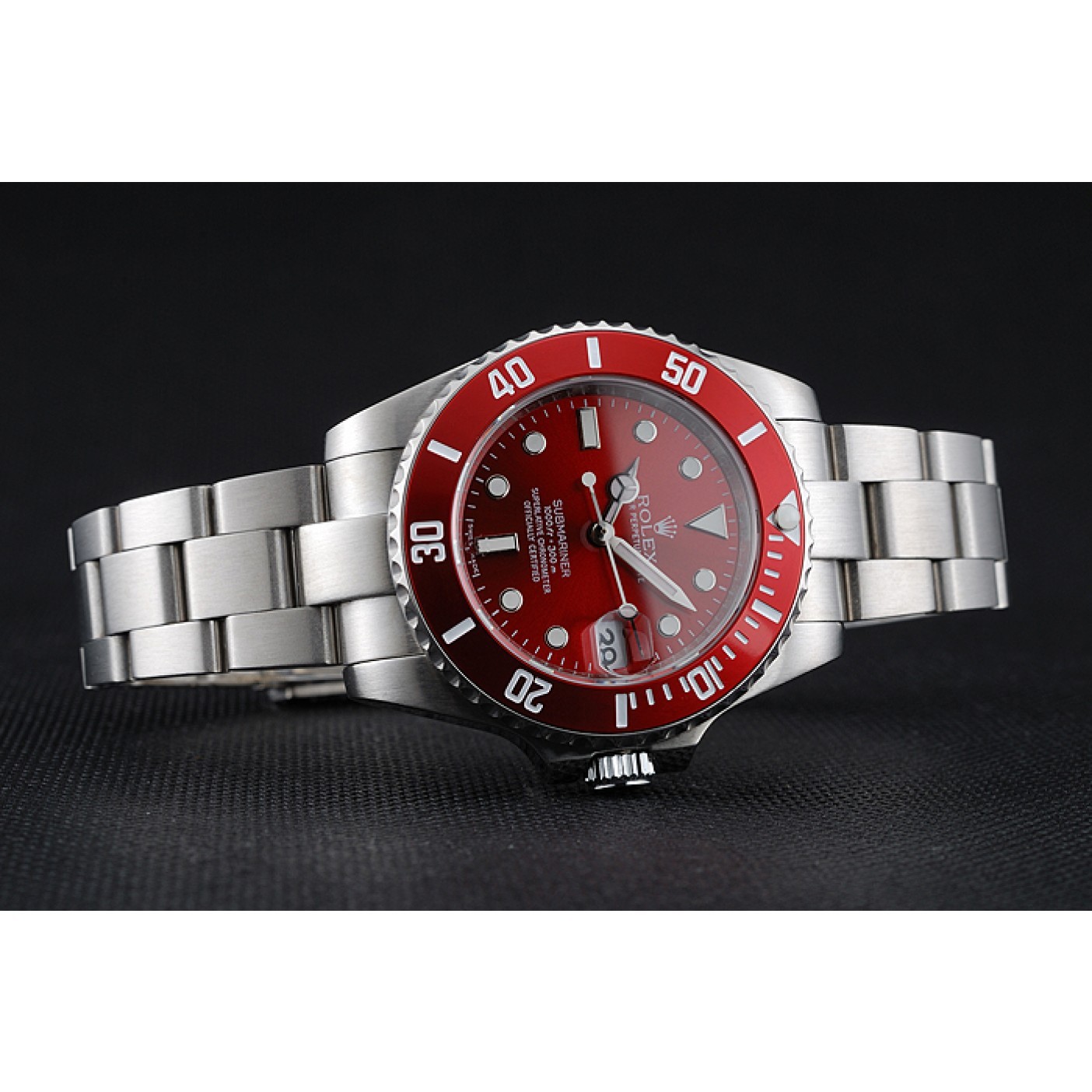 RepTime Watches Rolex Submariner Red Dial Stainless Steel Bracelet 1454154