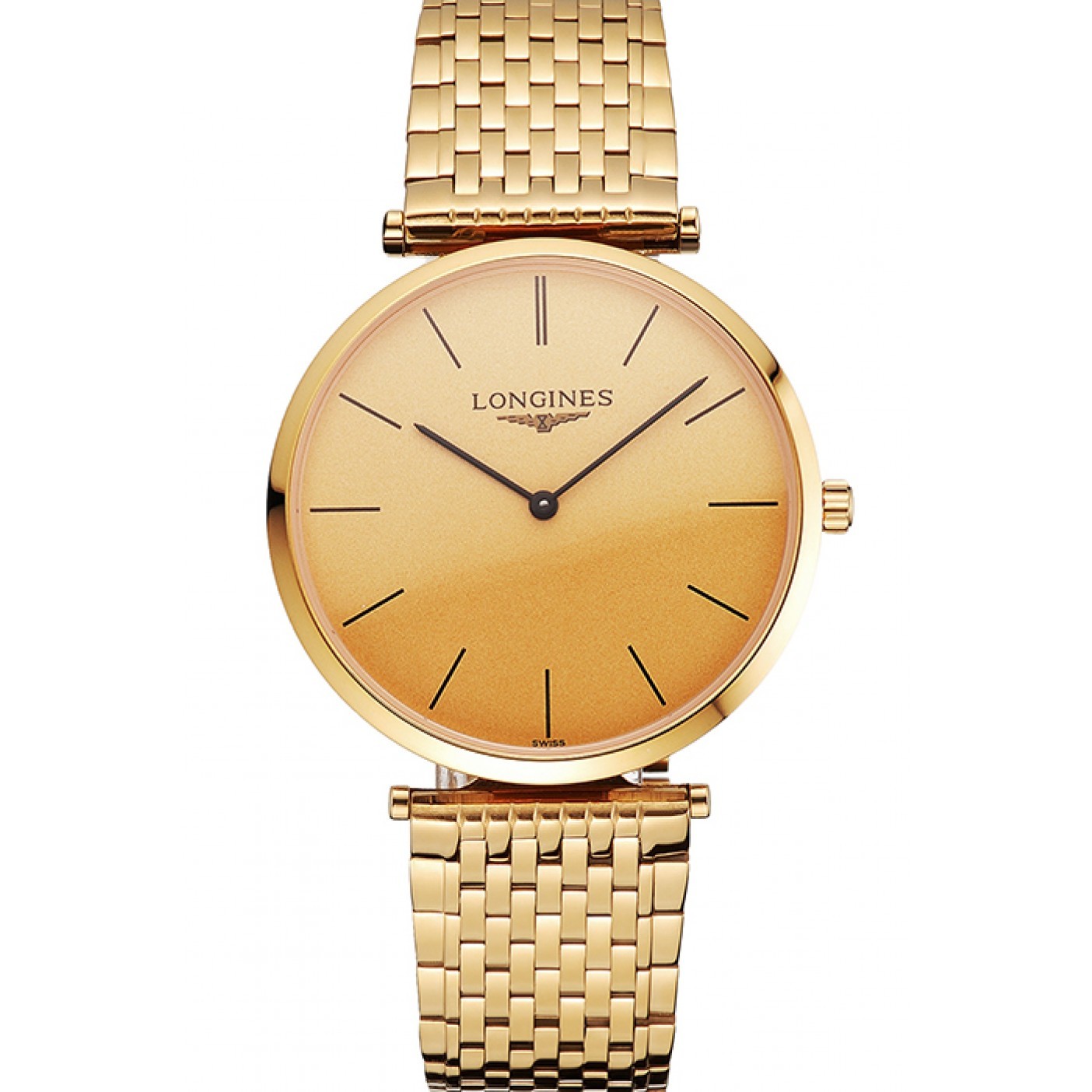 Swiss Longines Grande Classique Gold Dial Gold Case And Bracelet