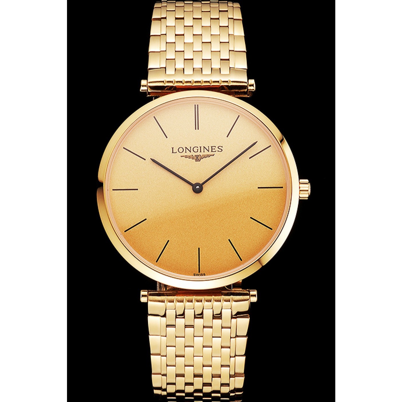 Swiss Longines Grande Classique Gold Dial Gold Case And Bracelet