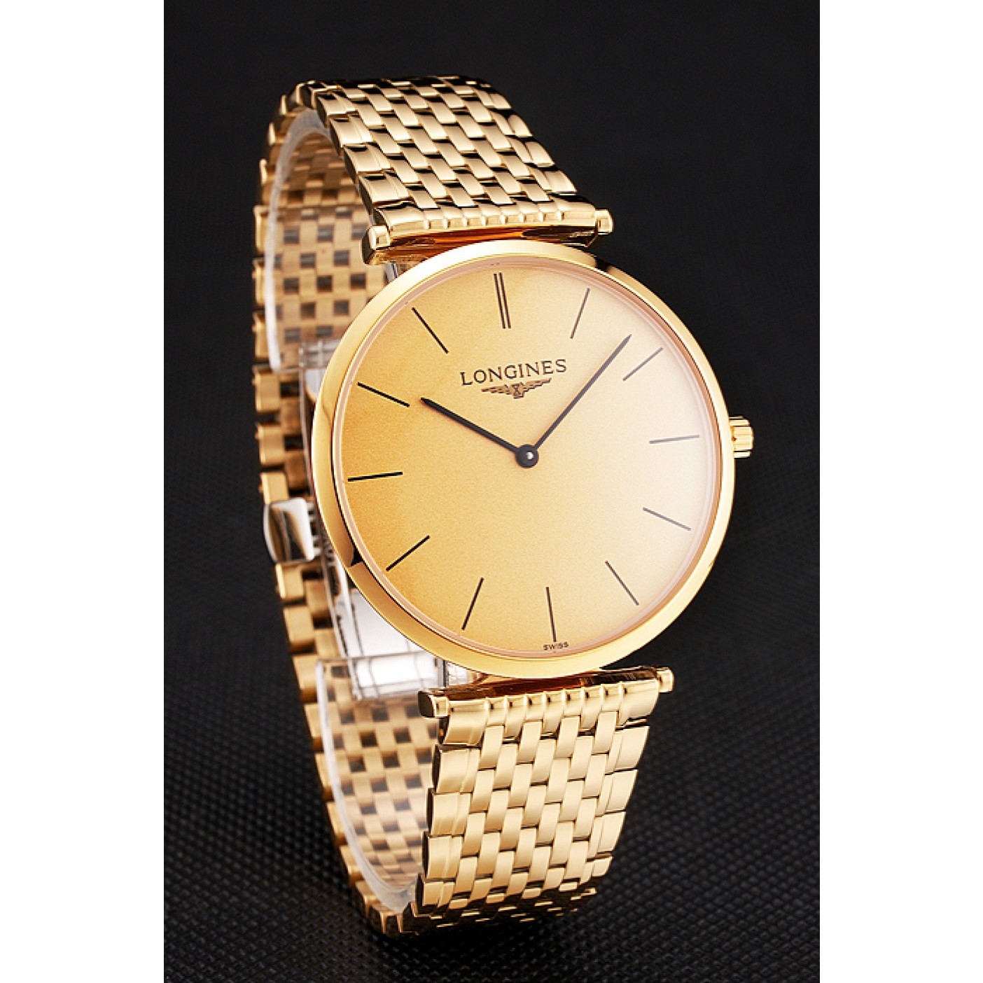 Swiss Longines Grande Classique Gold Dial Gold Case And Bracelet