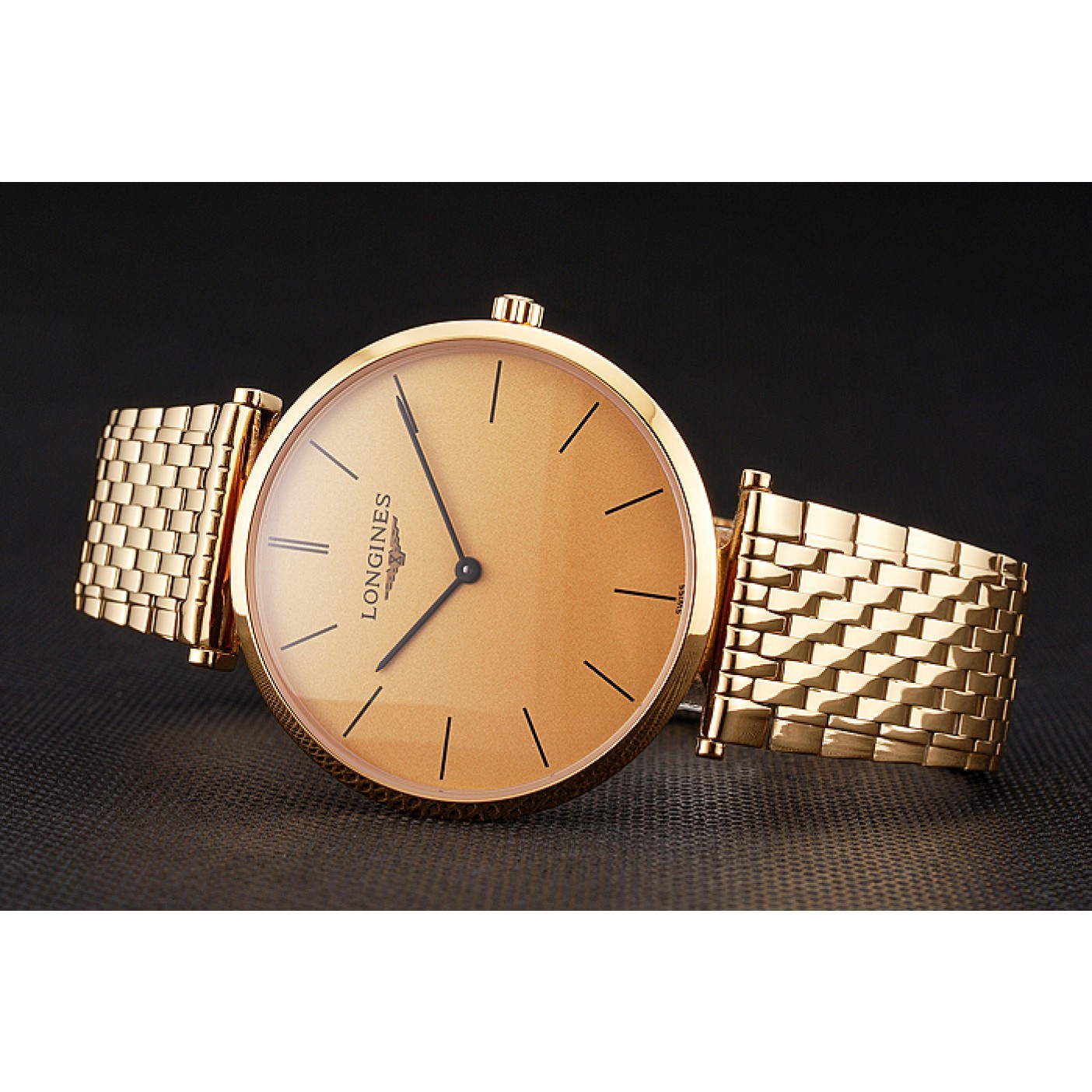 Swiss Longines Grande Classique Gold Dial Gold Case And Bracelet