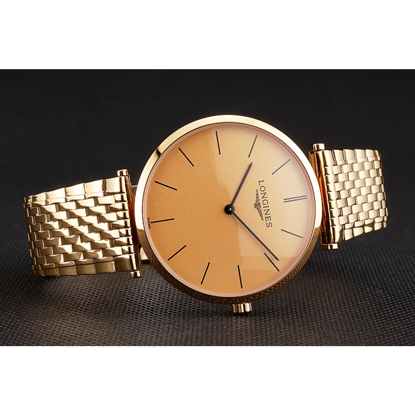 Swiss Longines Grande Classique Gold Dial Gold Case And Bracelet