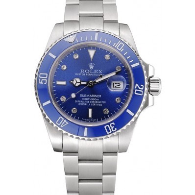 RepTime Watches Rolex Submariner Blue Bezel Blue Dial 98234