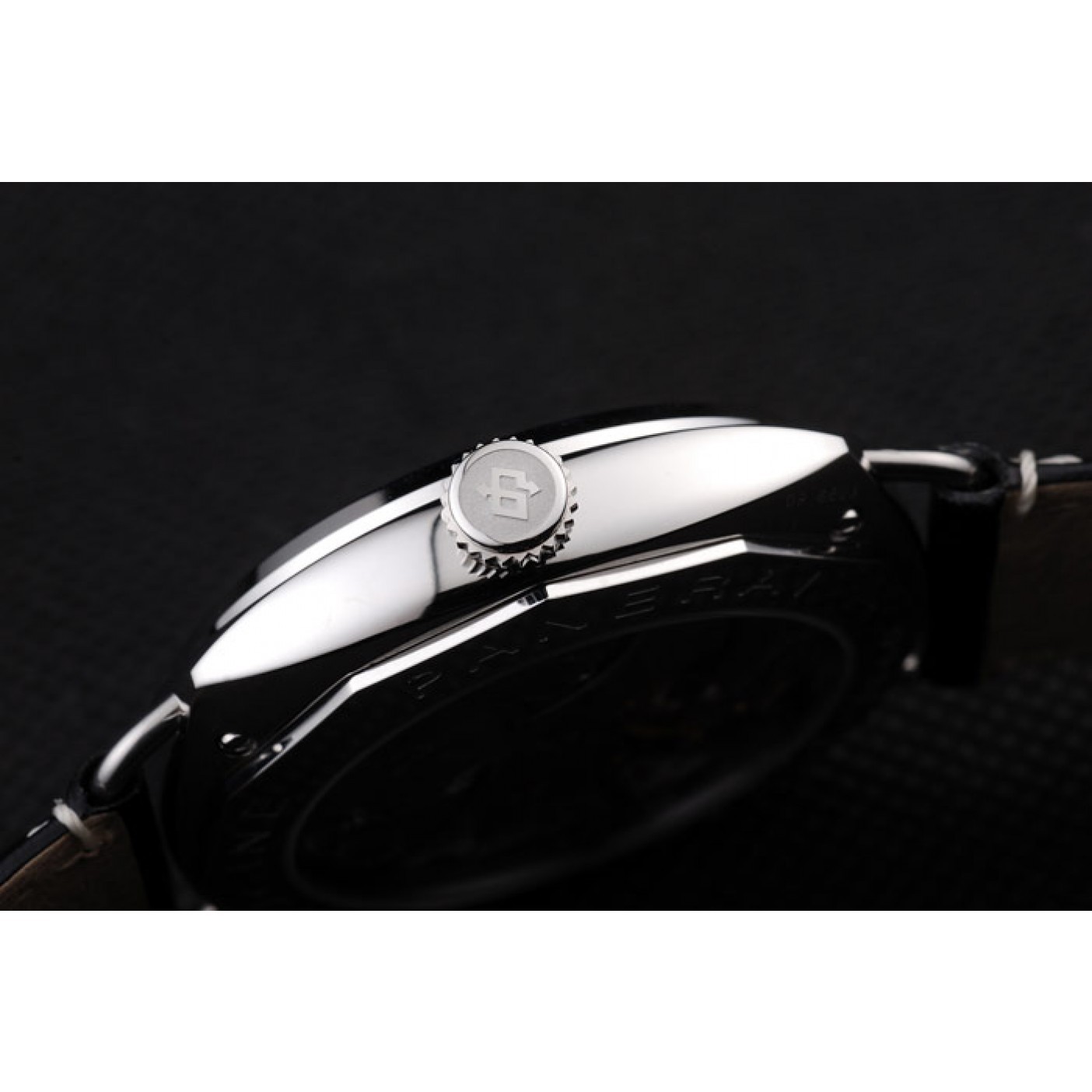 Panerai Radiomir Polished Stainless Steel Case Black Dial Black Leather Strap 98138