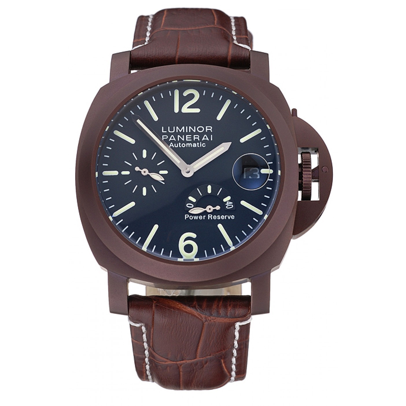 Panerai Luminor Brown Leather Strap Black Dial 80162