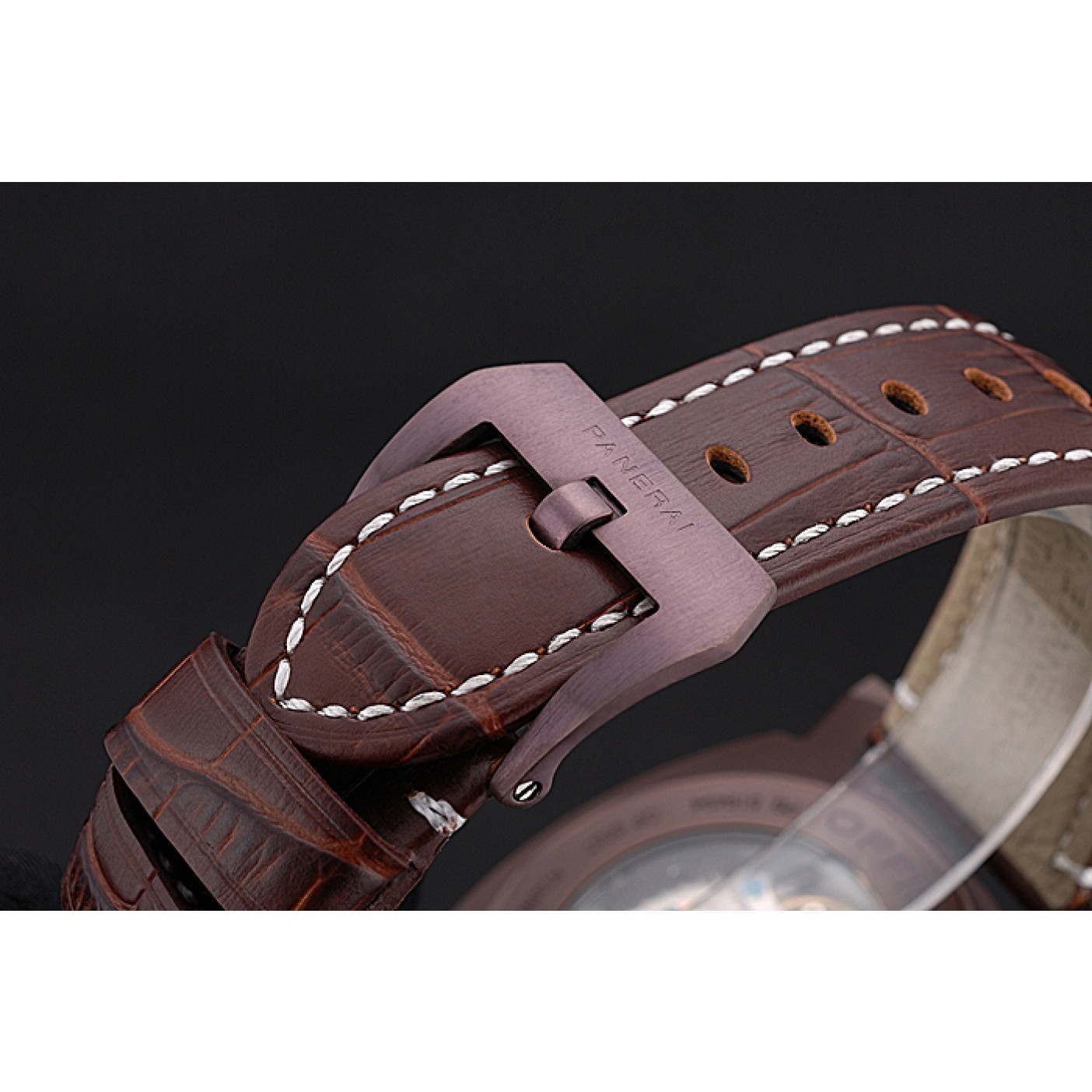 Panerai Luminor Brown Leather Strap Black Dial 80162