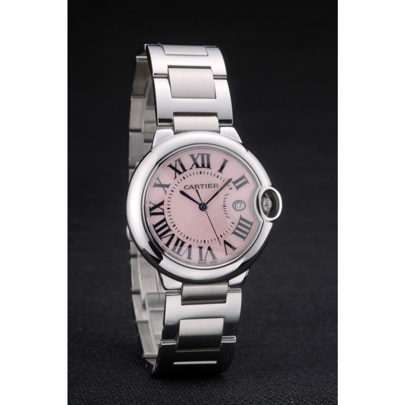 Cartier Ballon Bleu 38mm Pink Dial Stainless Steel Case And Bracelet