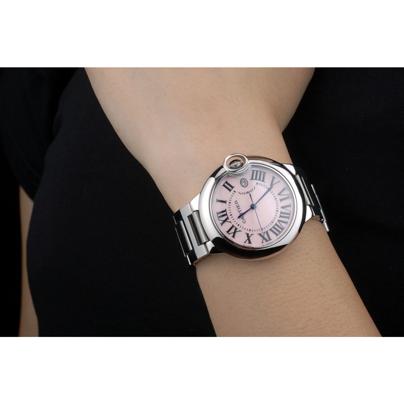 Cartier Ballon Bleu 38mm Pink Dial Stainless Steel Case And Bracelet