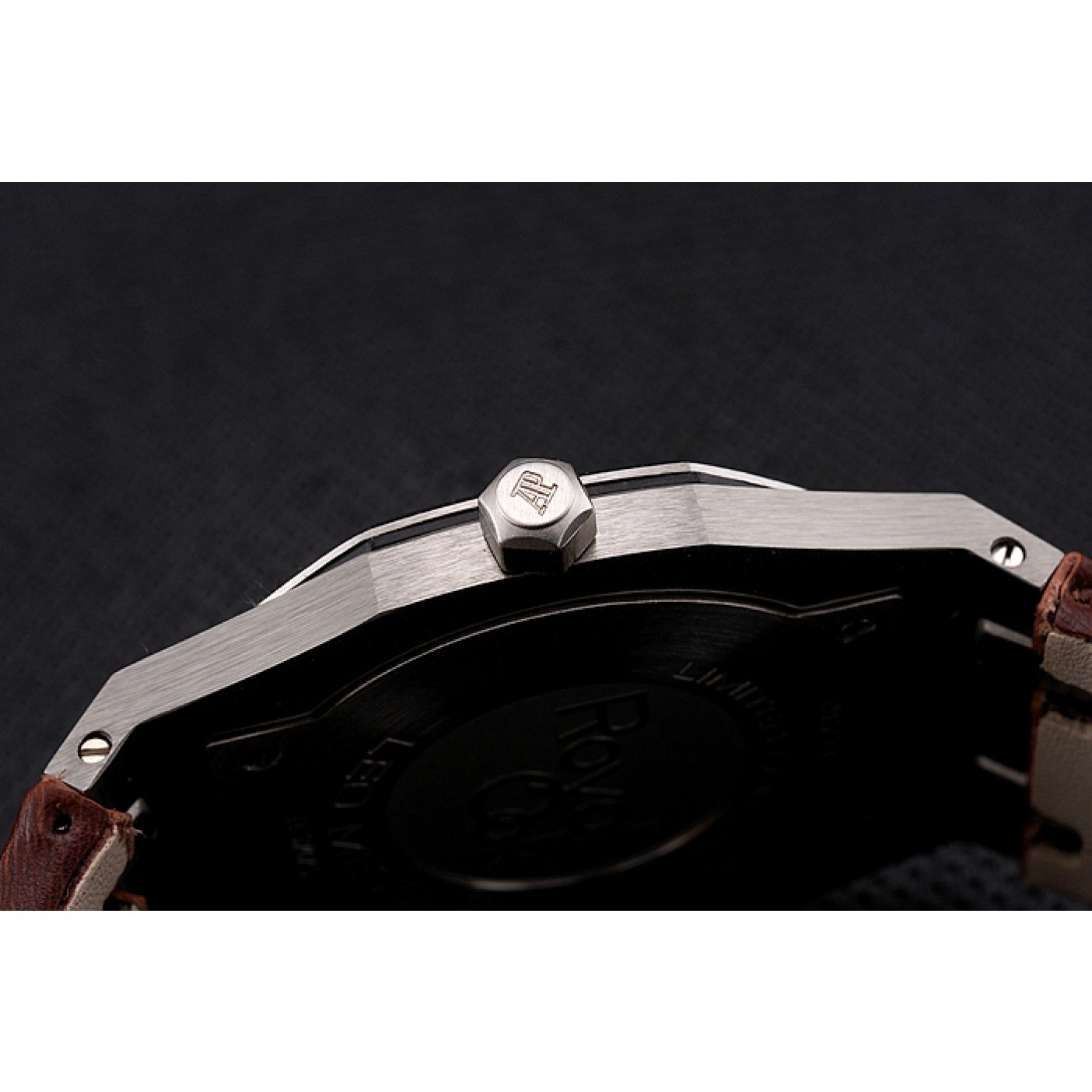 Audemars Piguet Royal Oak Fondation Gray Dial Stainless Steel Case Brown Leather Strap