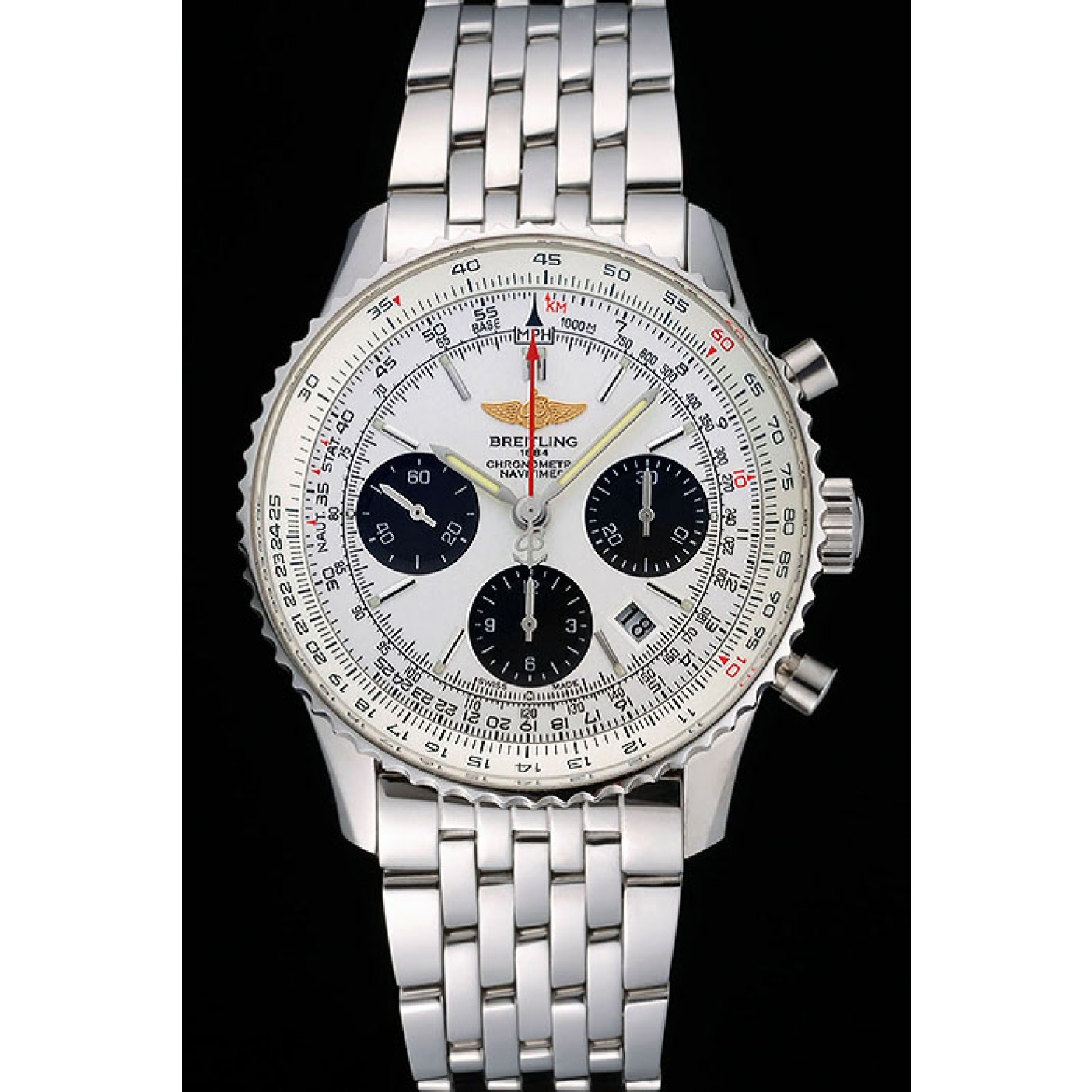 Swiss Breitling Navitimer White Dial Stainless Steel Bracelet 622441