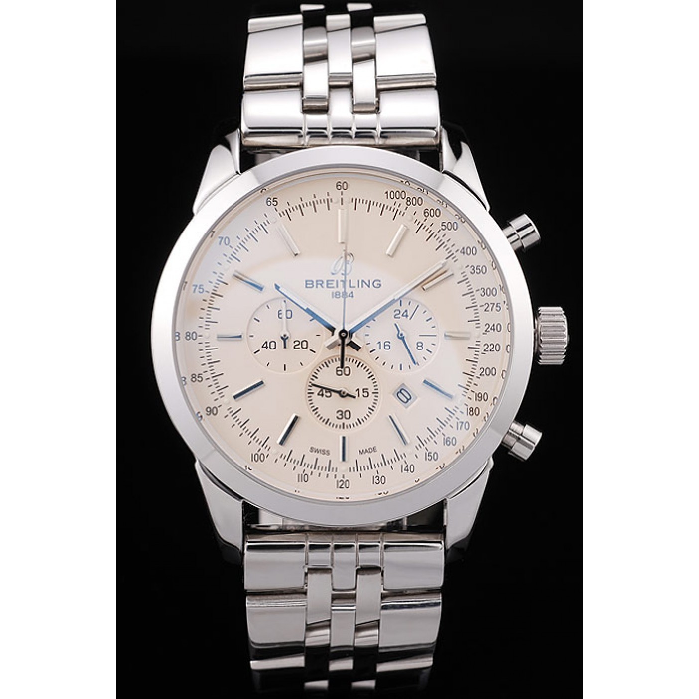 Breitling Transocean White Dial Stainless Steel Strap