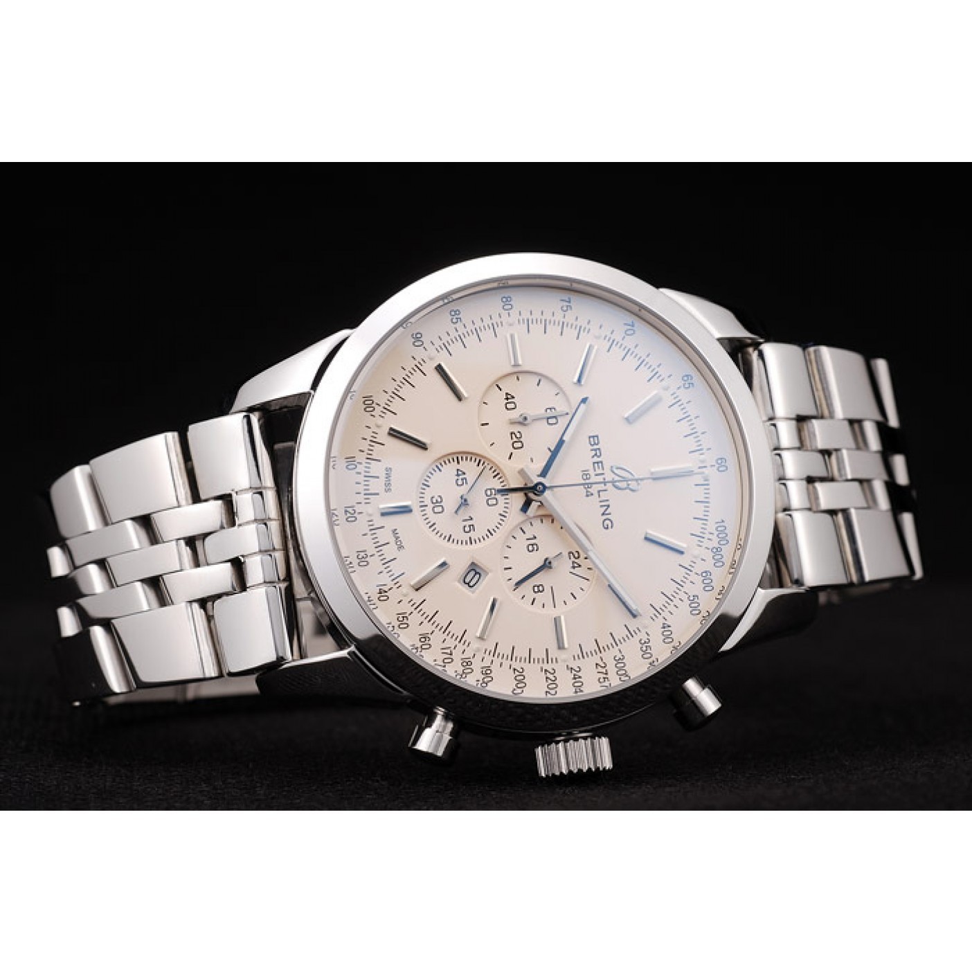 Breitling Transocean White Dial Stainless Steel Strap