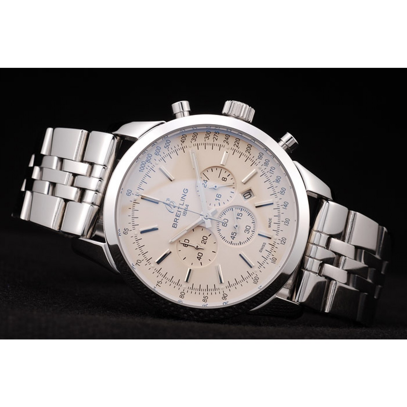 Breitling Transocean White Dial Stainless Steel Strap