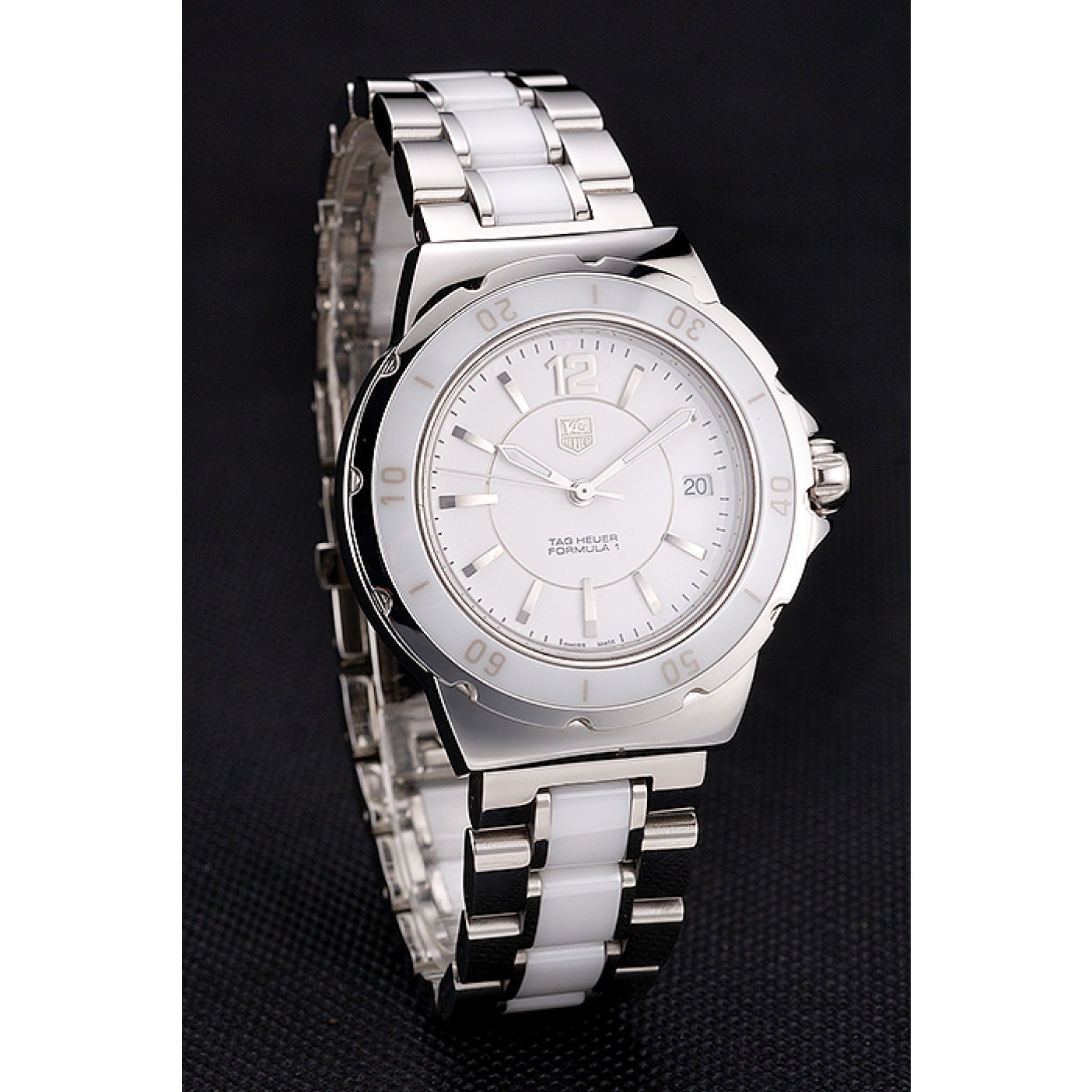 Tag Heuer Formula 1 White Ceramic Bezel White Dial