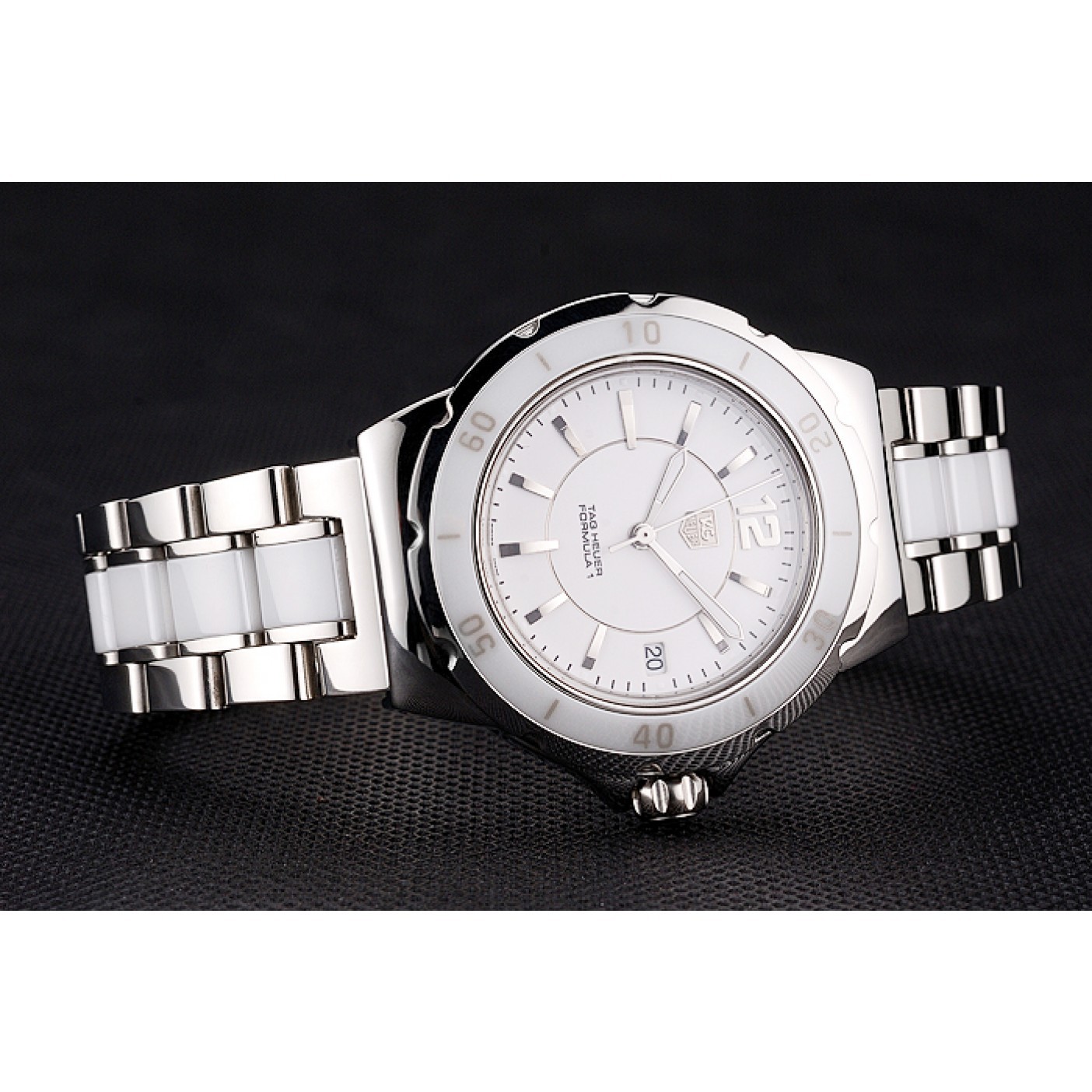 Tag Heuer Formula 1 White Ceramic Bezel White Dial