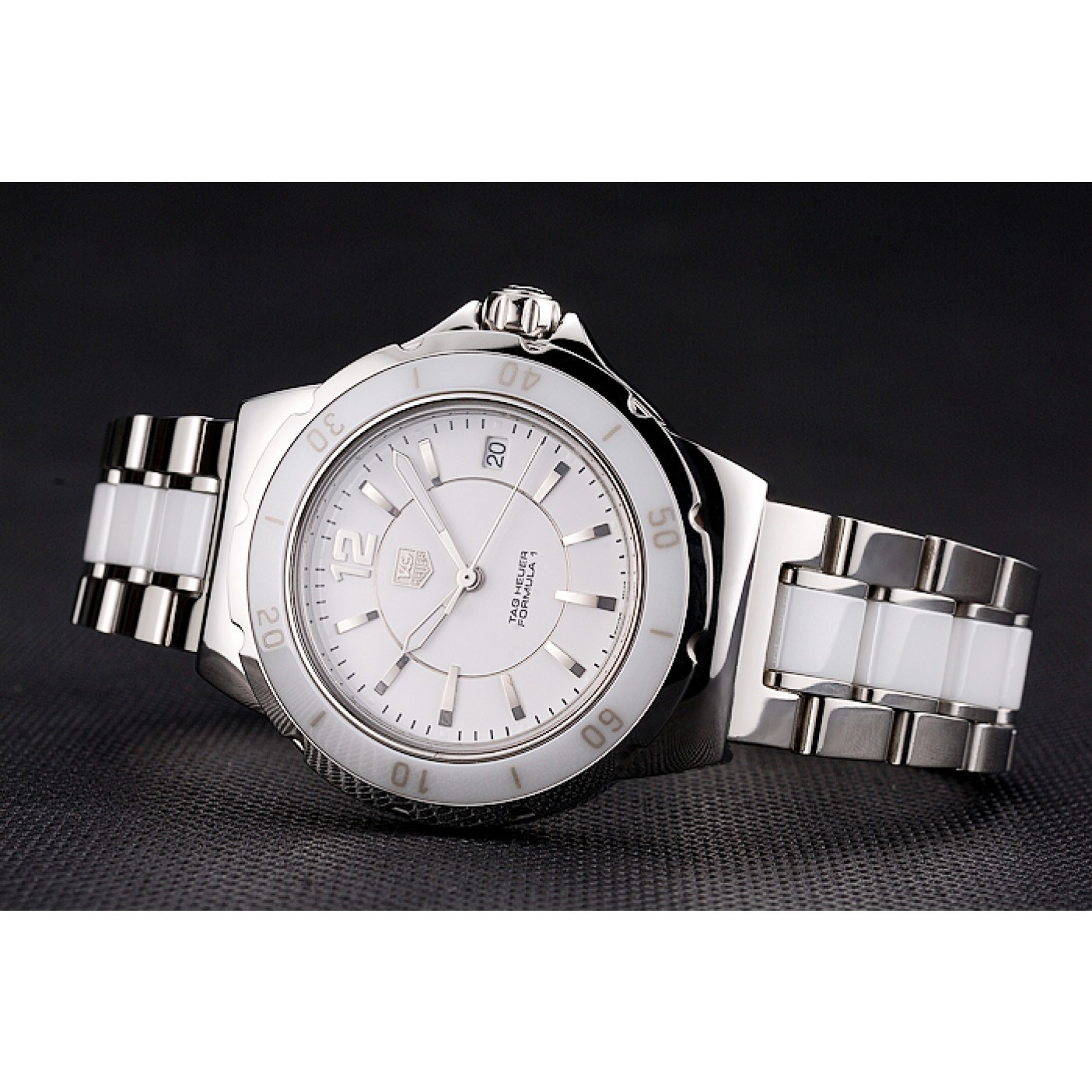 Tag Heuer Formula 1 White Ceramic Bezel White Dial