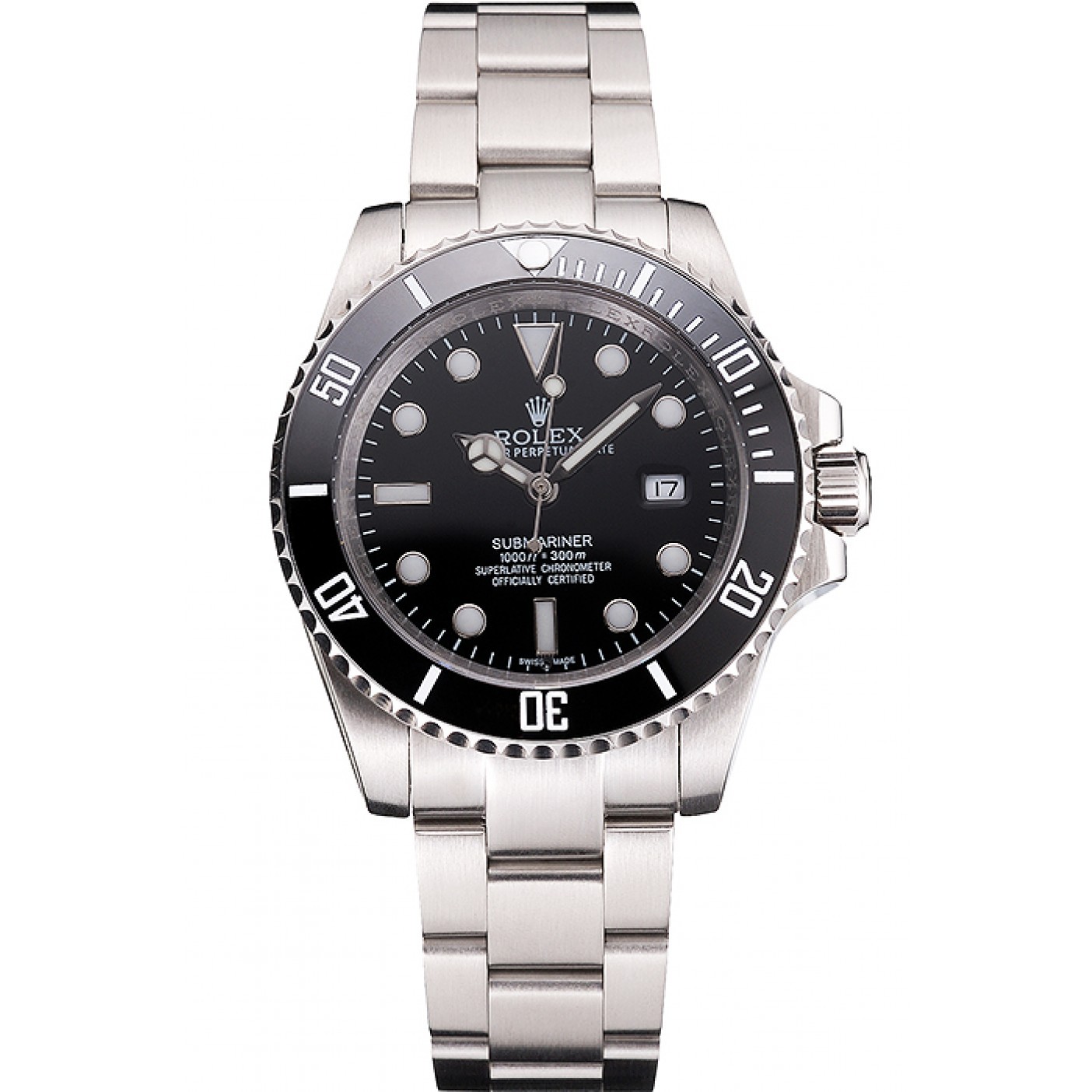 RepTime Watches Swiss Rolex Submariner Small Date Black Dial And Bezel Stainless Steel Case And Bracelet