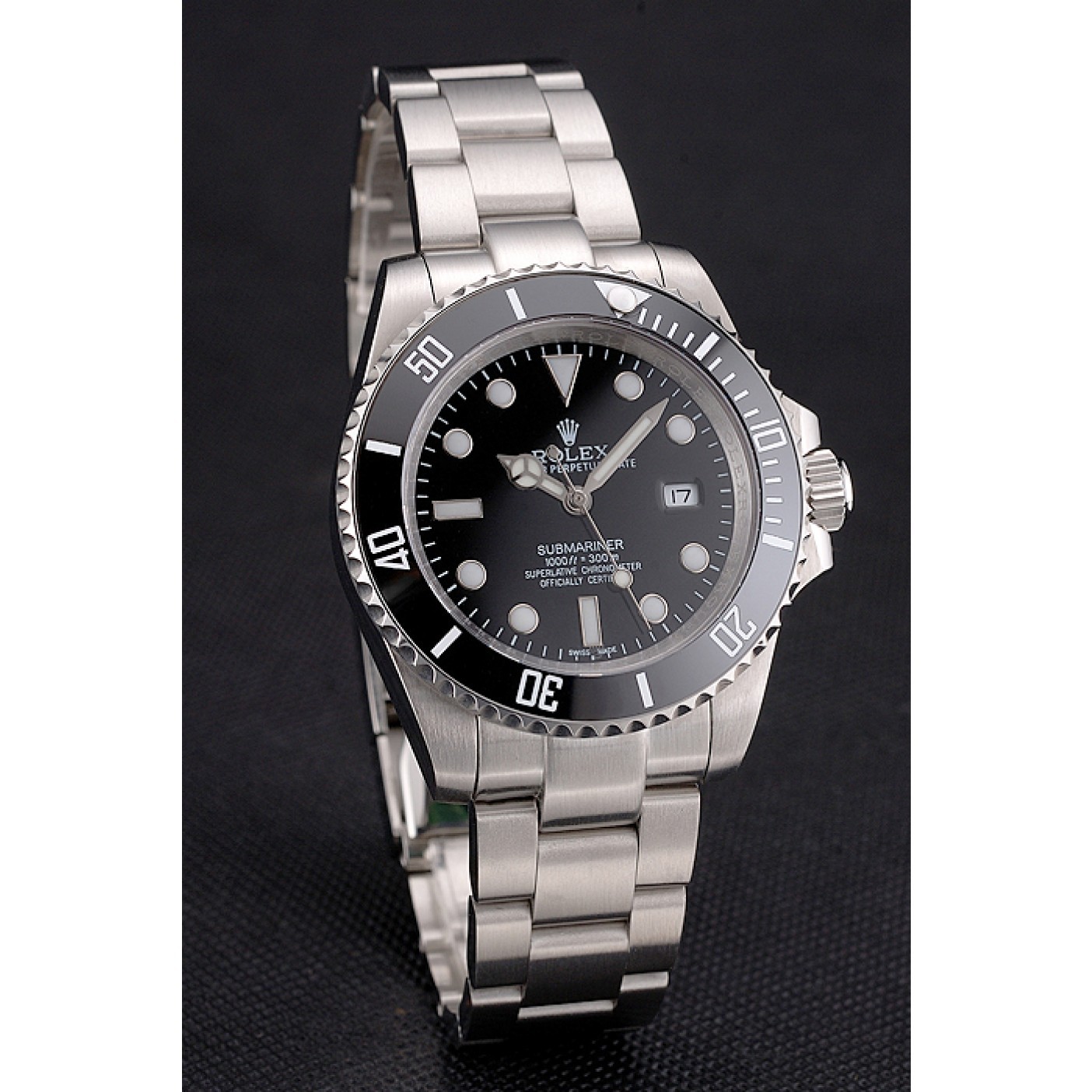 RepTime Watches Swiss Rolex Submariner Small Date Black Dial And Bezel Stainless Steel Case And Bracelet