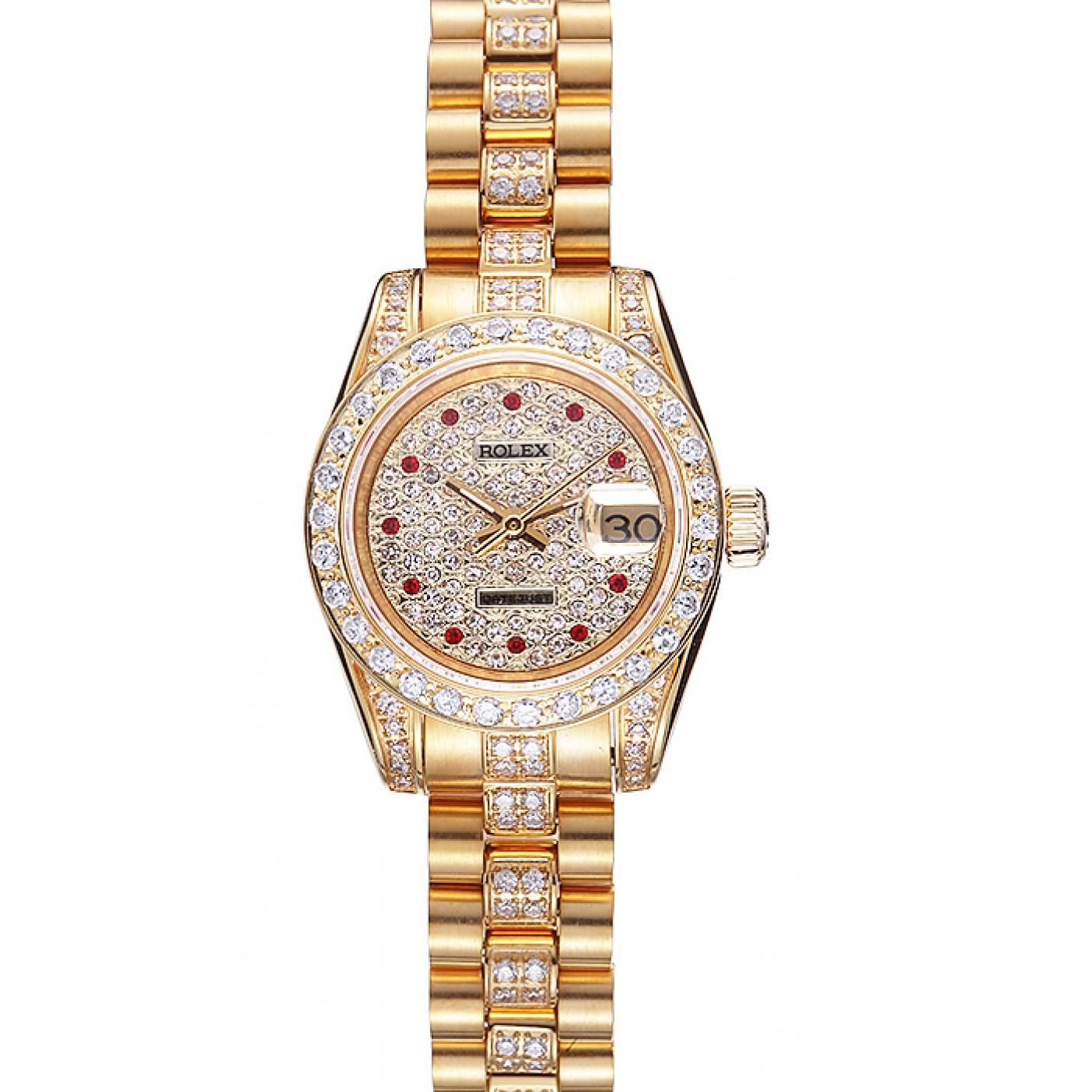 RepTime Watches Swiss Rolex DateJust Diamond Dial Gold 622023