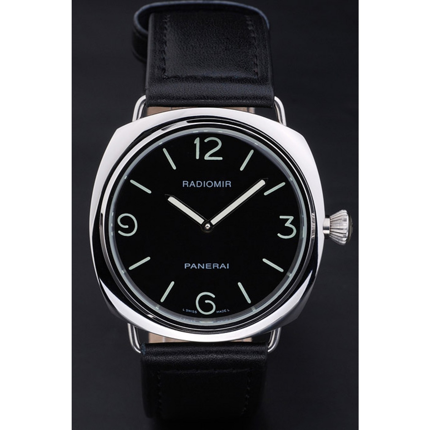 Panerai Radiomir Black Dial Black Leather Bracelet