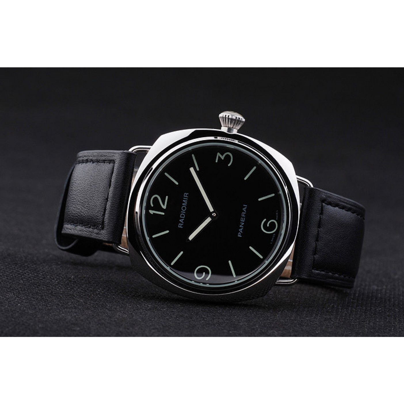 Panerai Radiomir Black Dial Black Leather Bracelet