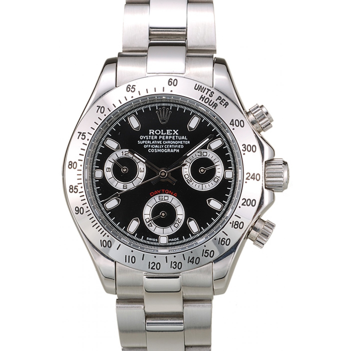 RepTime Watches Rolex Daytona Lady Stainless Steel Case Black Dial Tachymeter