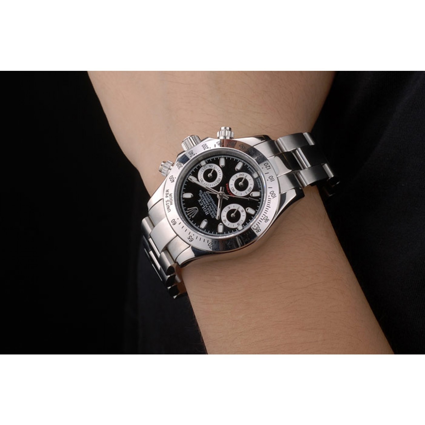 Rolex Daytona Lady Stainless Steel Case Black Dial Tachymeter