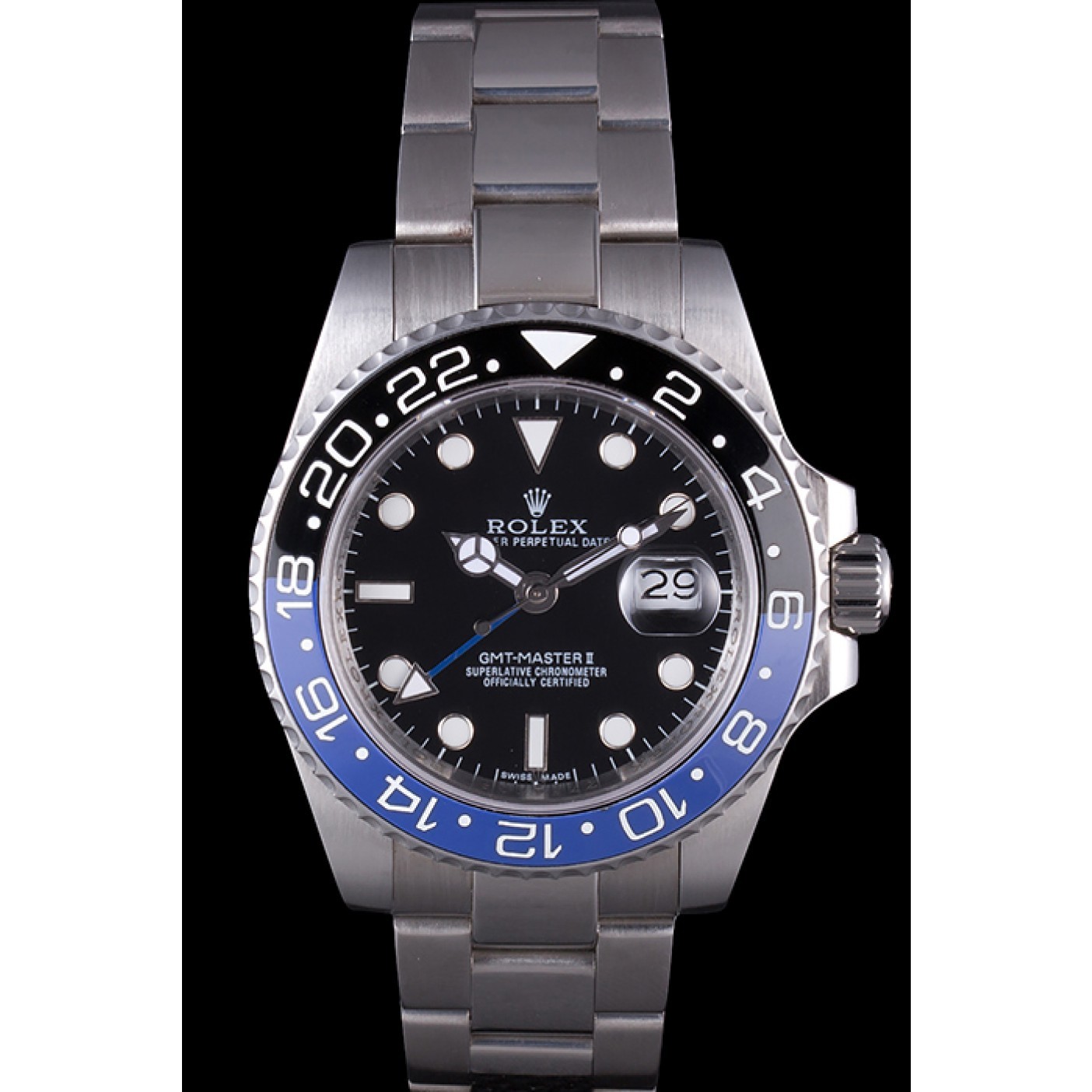 RepTime Watches Rolex GMT Master II Oyster Collection Brushed Stainless Steel Band 621492