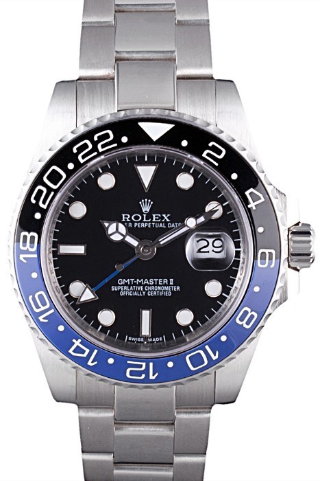 RepTime Watches Rolex GMT Master II Oyster Collection Brushed Stainless Steel Band 621492