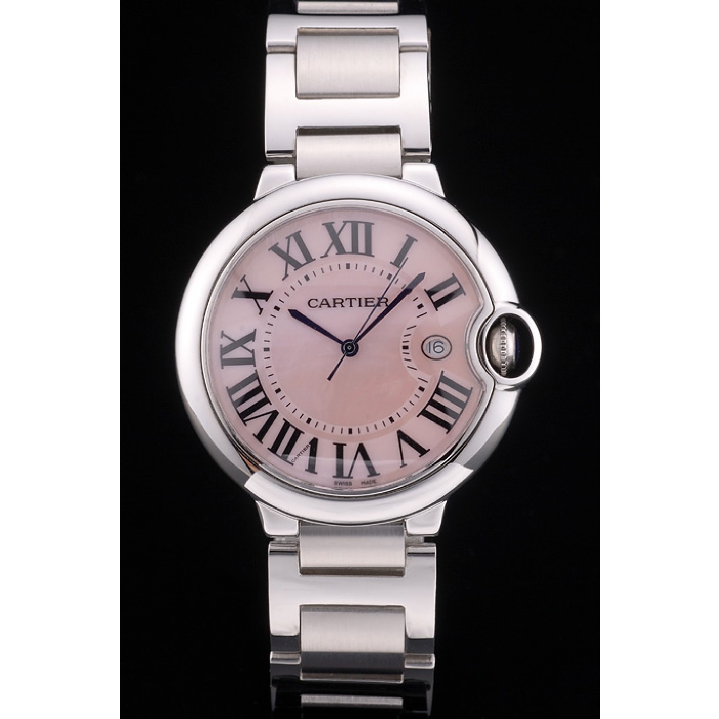 Cartier Ballon Bleu 42mm Pink Dial Stainless Steel Case And Bracelet